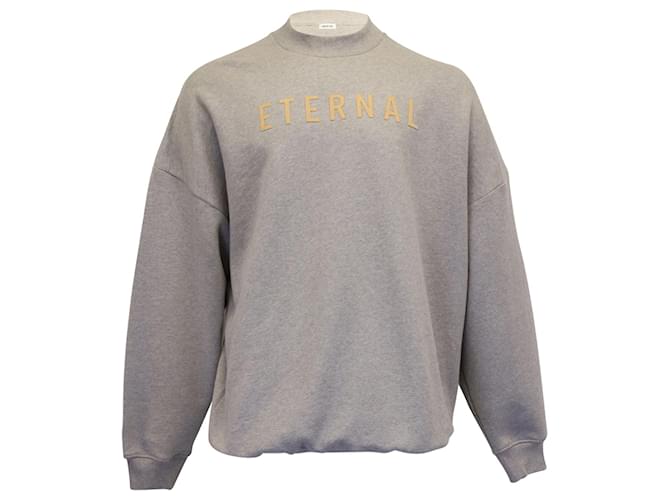 Felpa a maniche lunghe con stampa eterna di Fear of God in cotone grigio