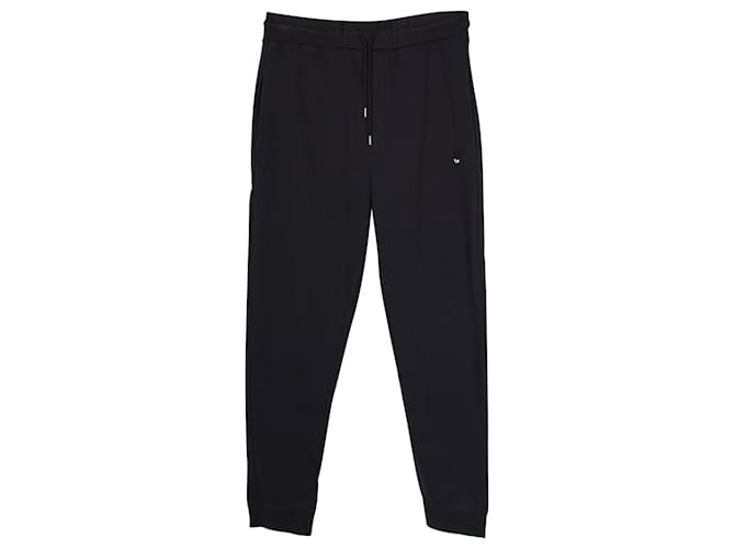 Pantaloni sportivi Alexander McQueen con coulisse ricamata in cotone nero