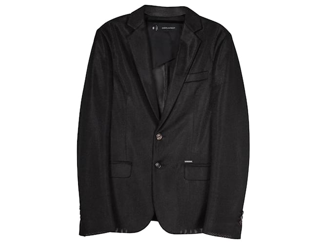 Dsquared2 Blazer sartoriale in rete semitrasparente in poliestere nero