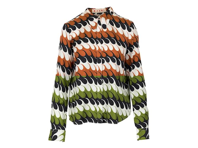 Camicia Marni con motivo a onde Multicolore