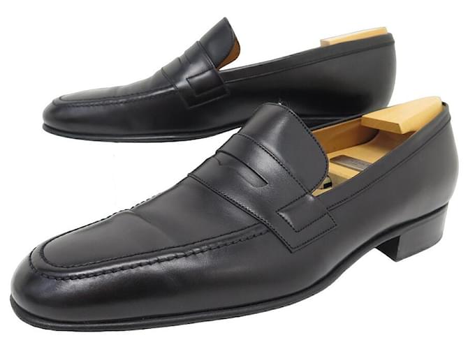 JM WESTON SHOES MOCASSINI IN LANA 474 9.5D 43.5 SCARPE + SCARPE Nero