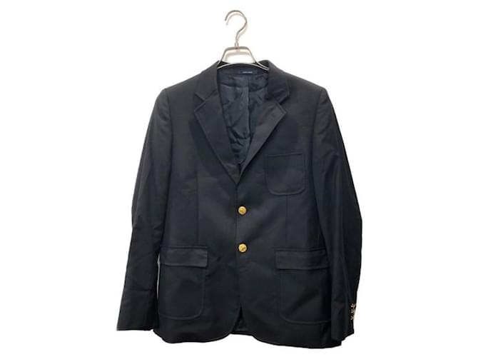 ***BROOKS BROTHERS Giacca in pile rosso x LORO PIANA con bottoni dorati Blu navy