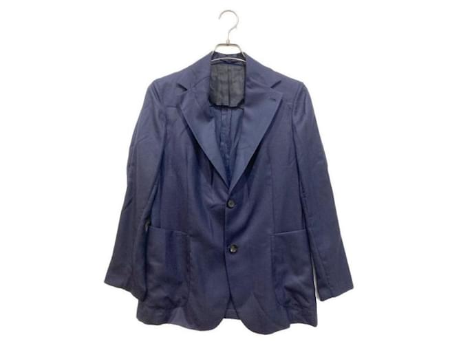 ***Giacca in cashmere Finjack Loro Piana in seta Blu navy
