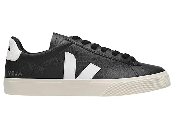 Veja Sneakers Campo in Pelle Chromefree Nera e Bianca Nero