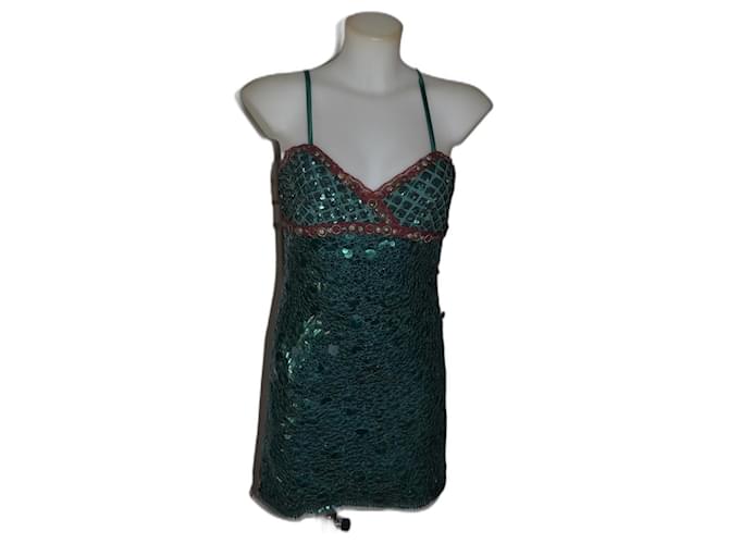 Pinko abito pailettes Verde scuro