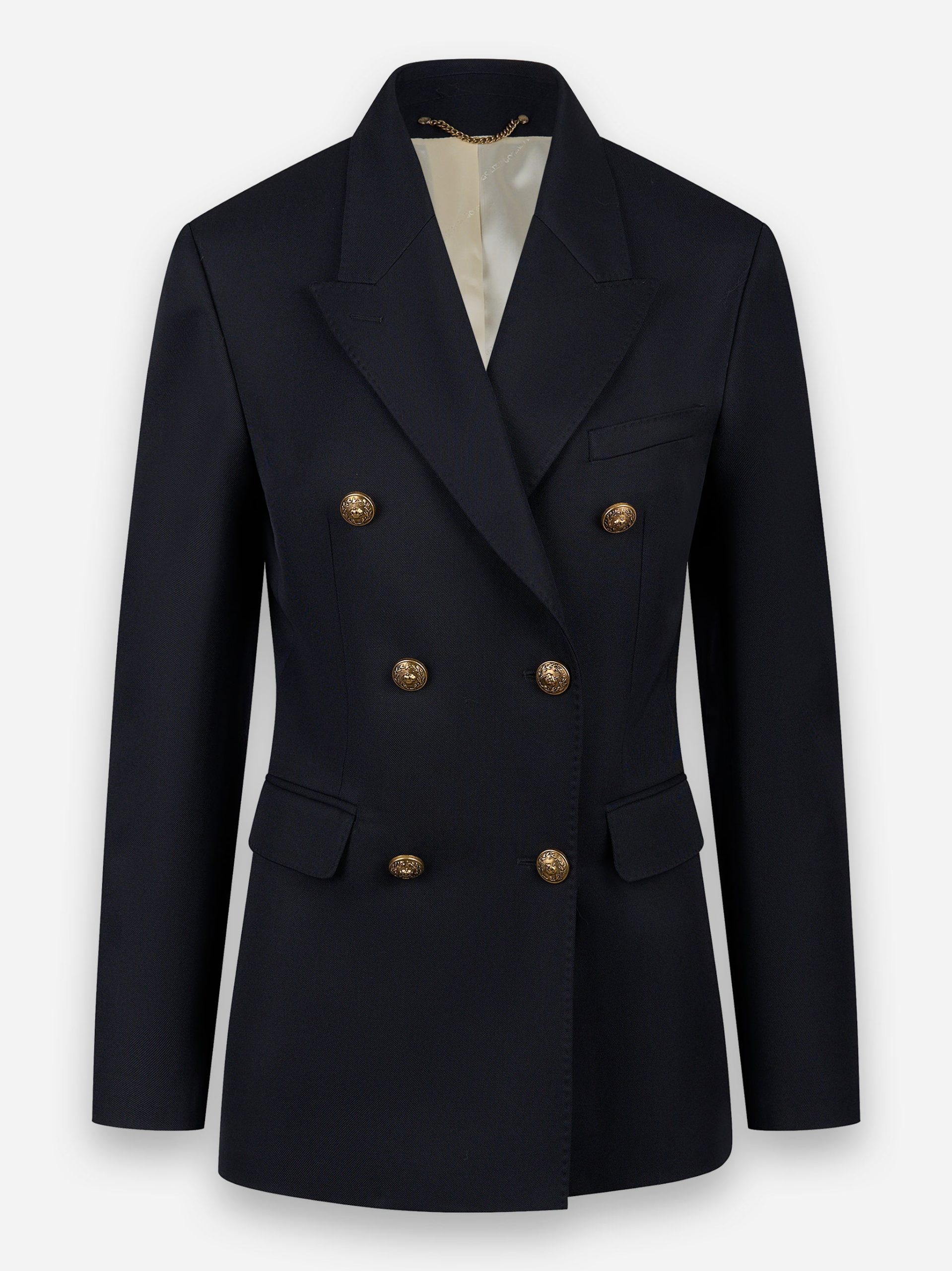 Blazer doppiopetto in gabardina lana compatta Blu