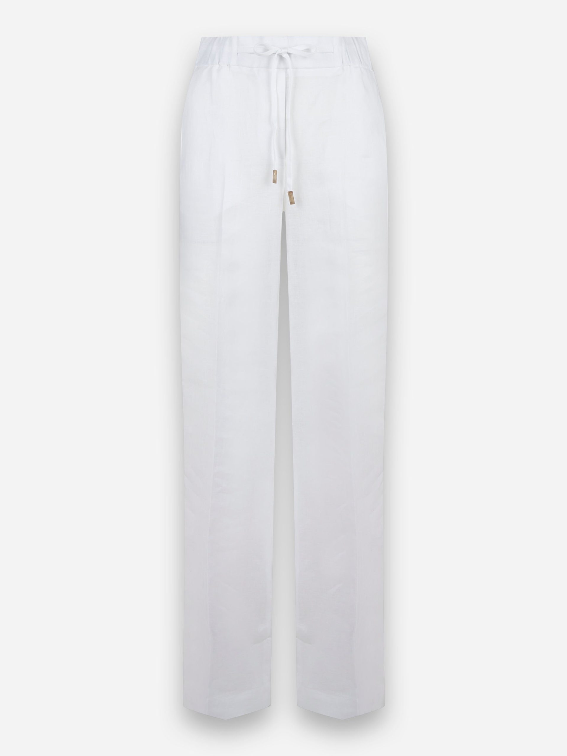 Pantalone in tela leggera di puro lino Bianco