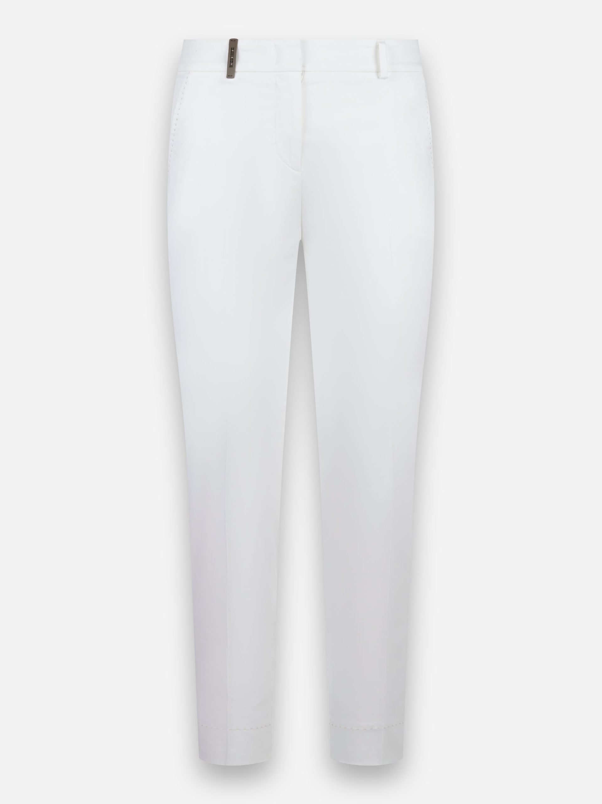Pantalone in raso leggero di cotone stretch Bianco