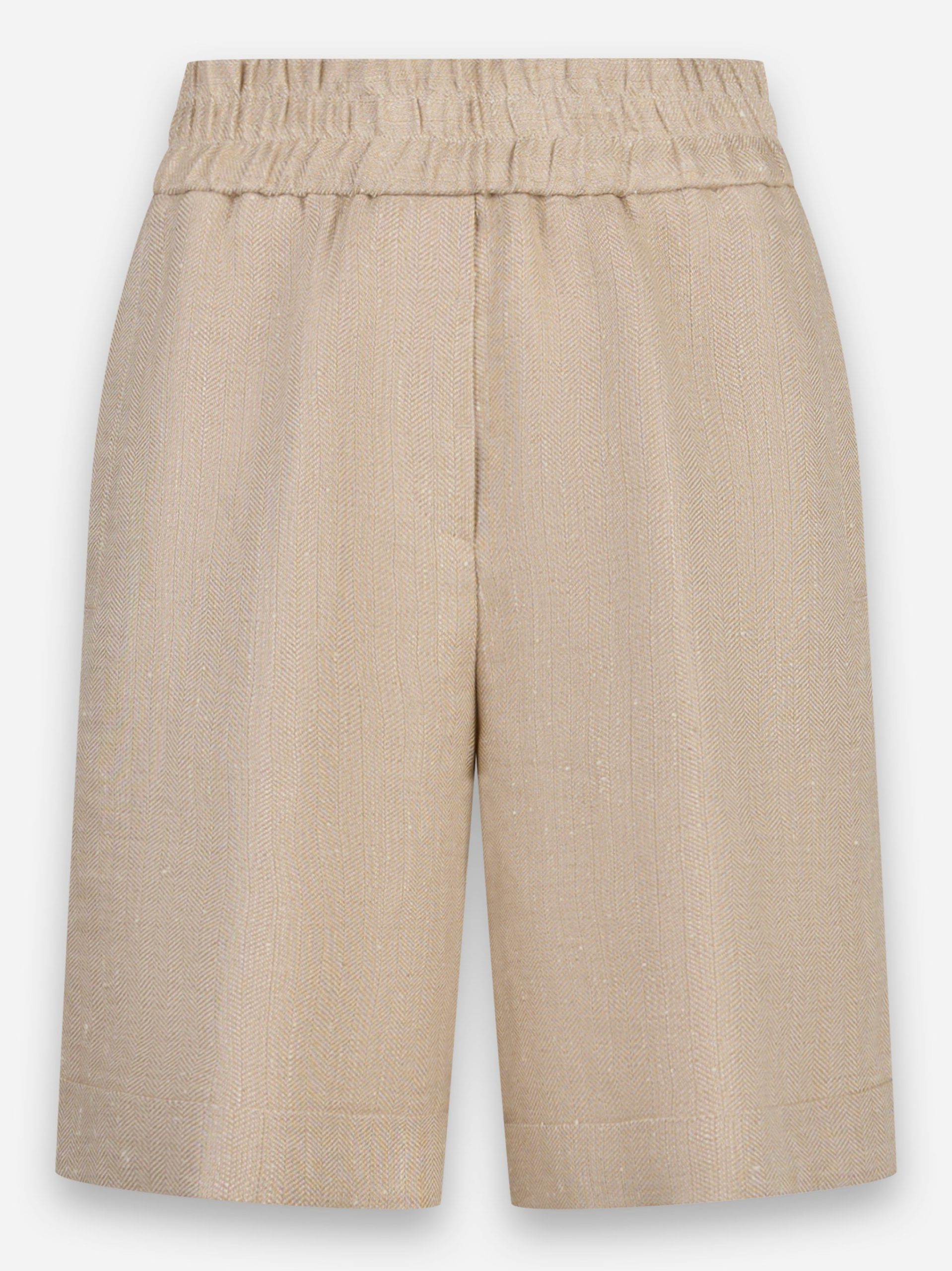 Shorts in tinto filo di lino Beige