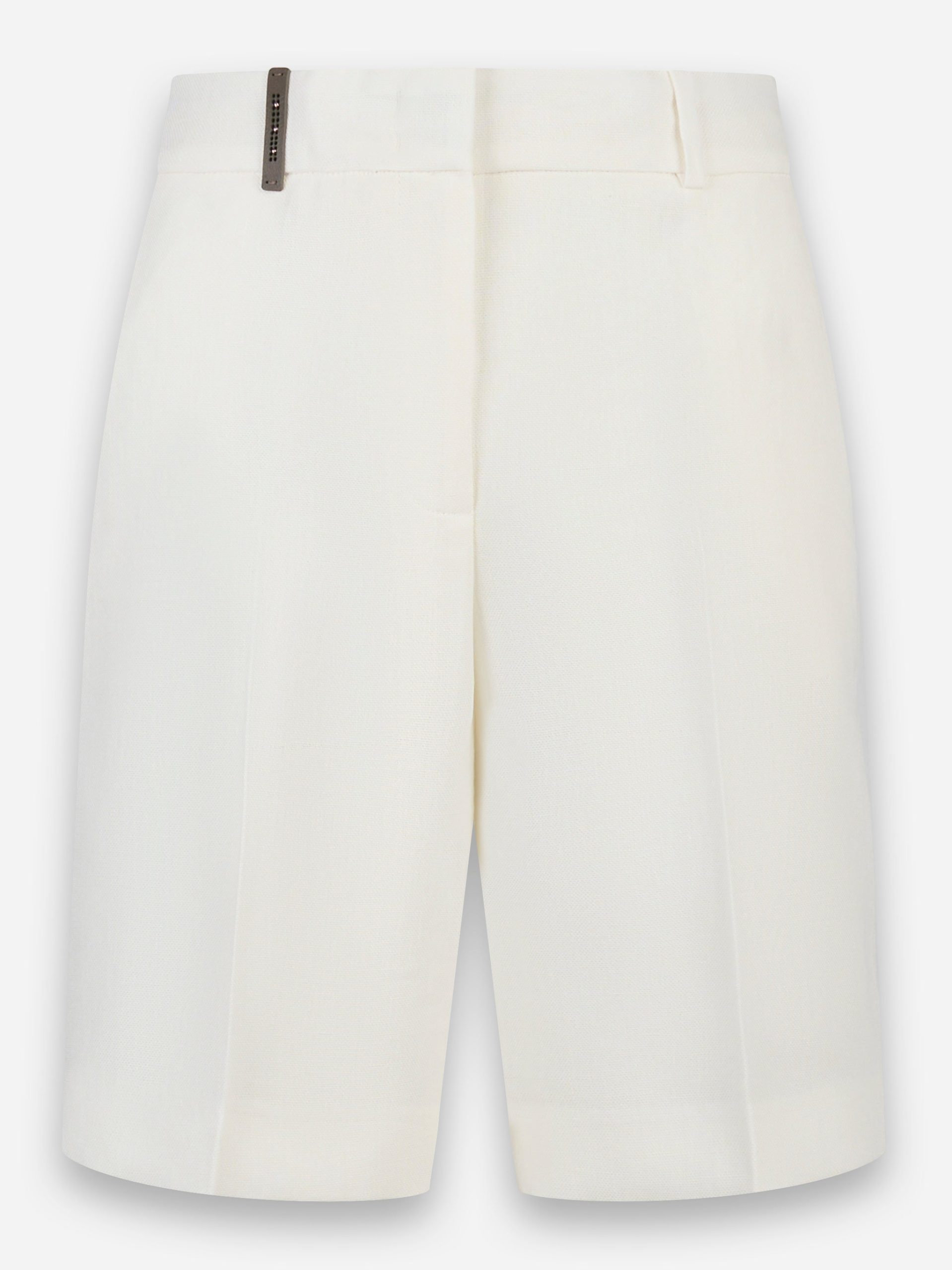 Shorts in tela di lino e viscosa Bianco