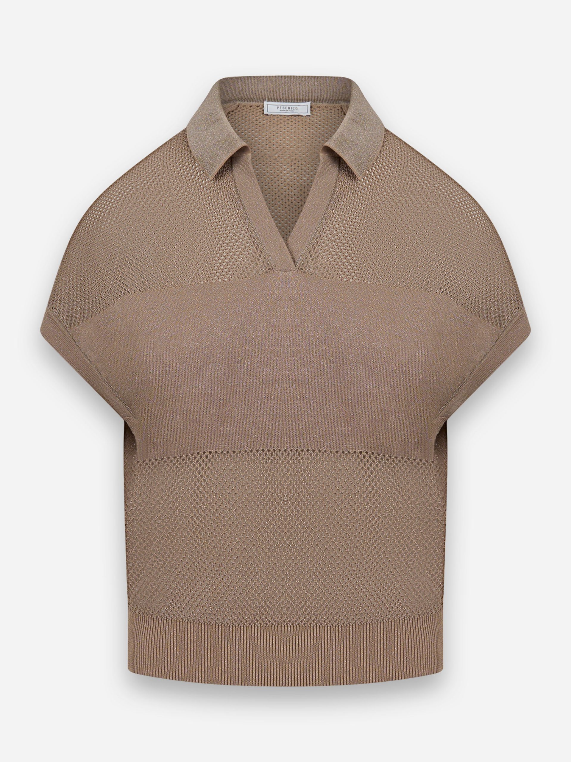 Polo in tricot di puro cotone Marrone