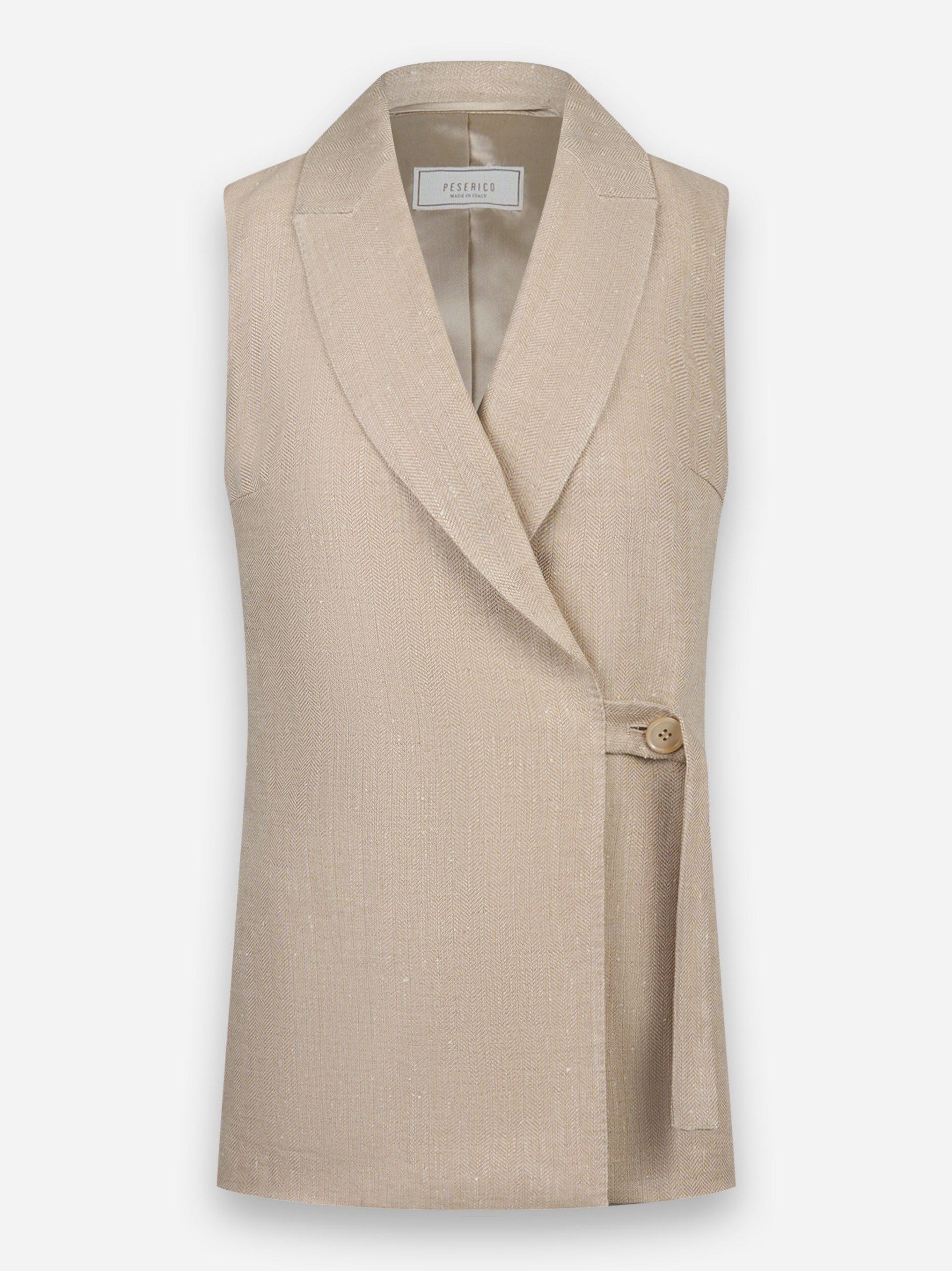 Gilet in tinto filo di lino e seta Beige