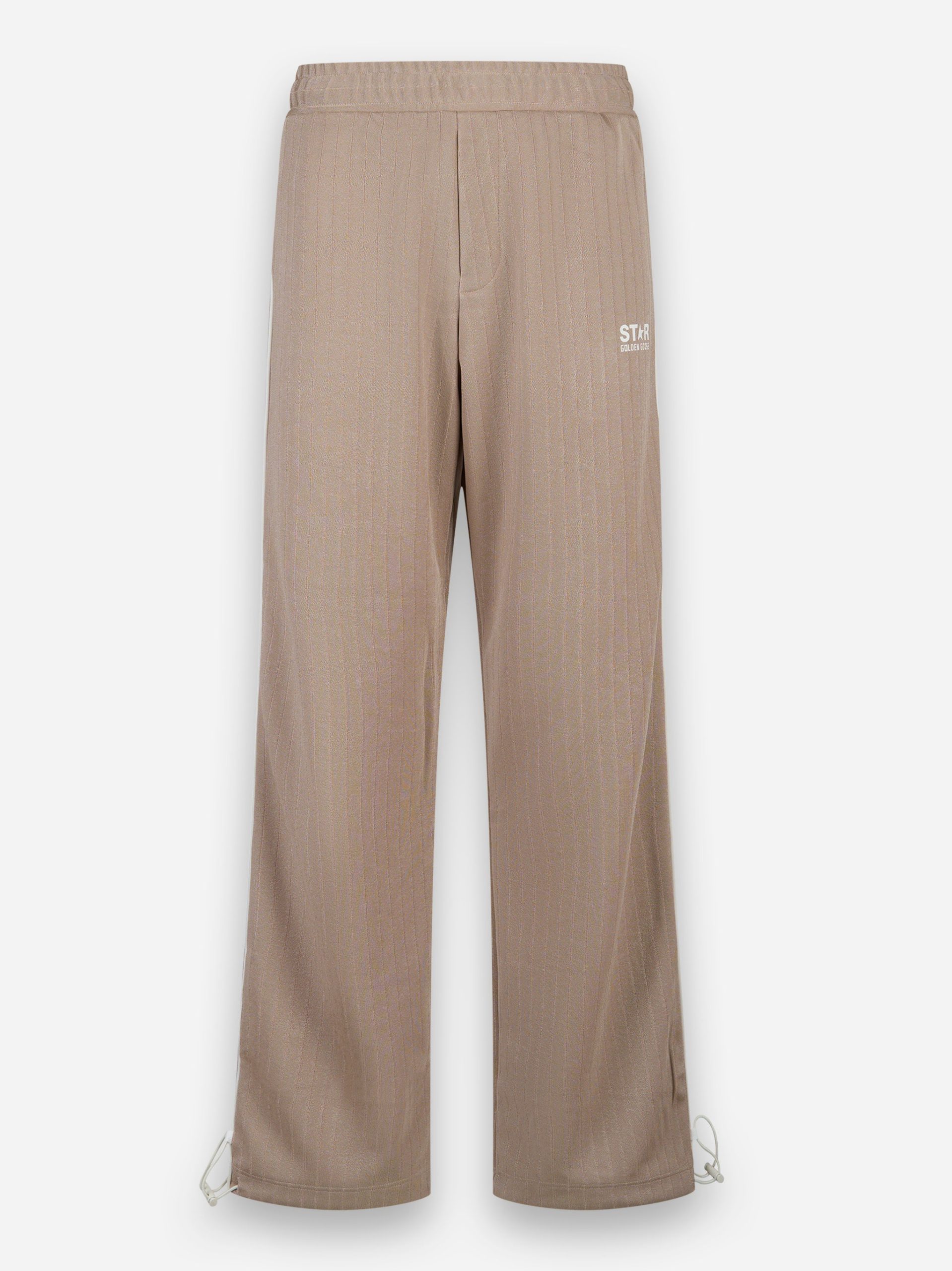 Pantalone jogging da uomo di colore beige chiaro con logo bianco Beige