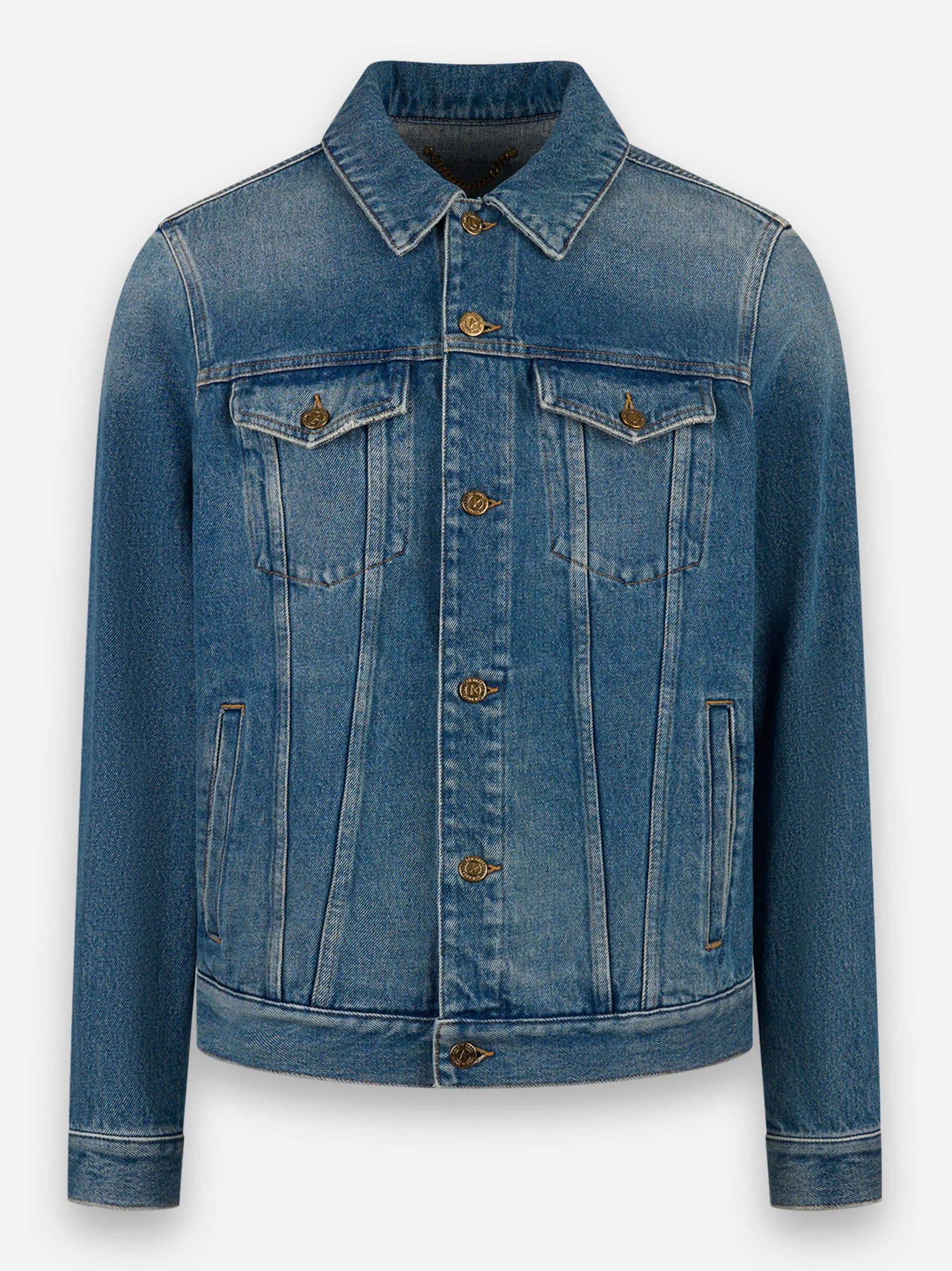 Giacca Golden m's regolare media in denim stone washed Blu