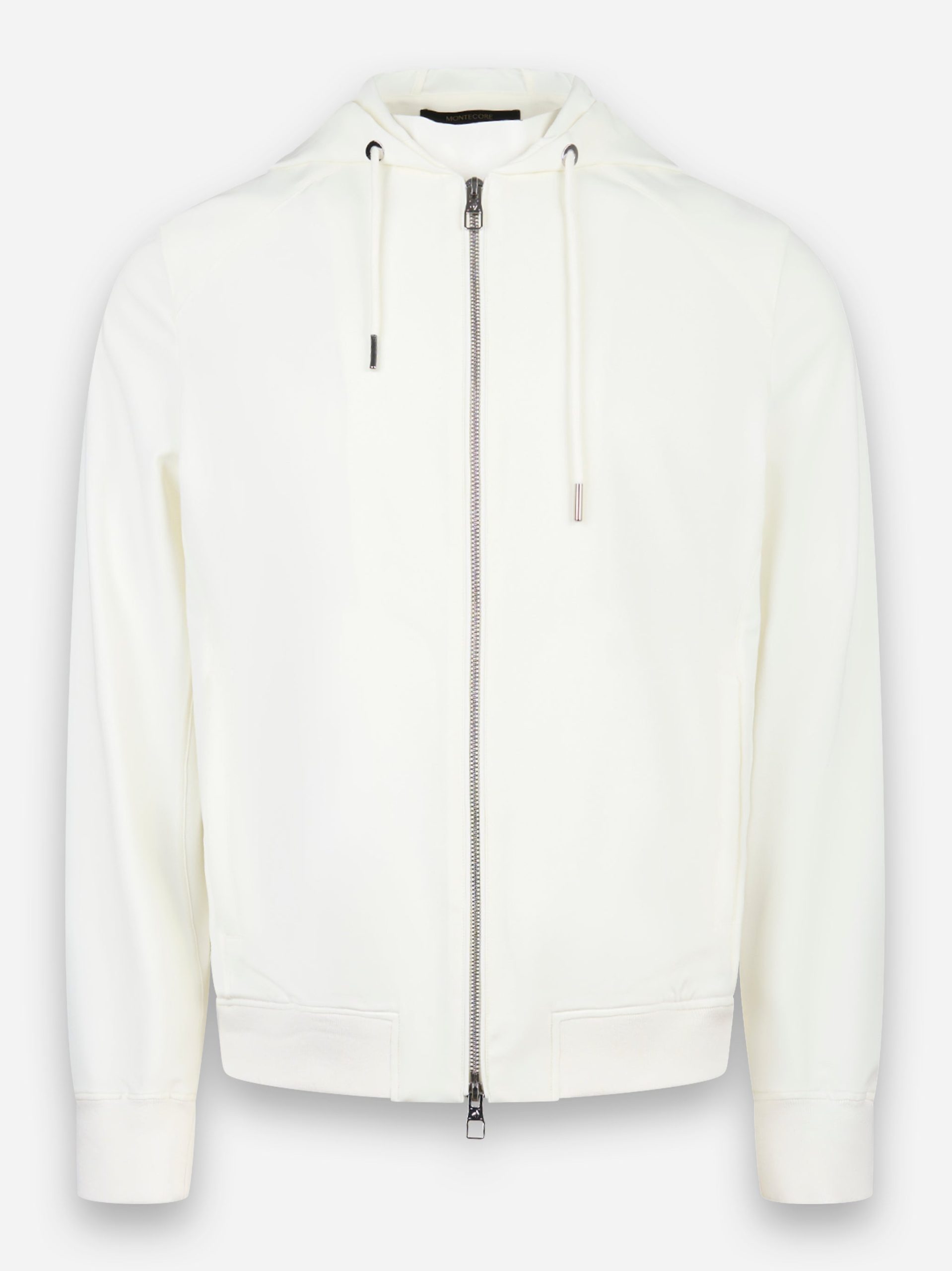 Giacca con cappuccio in nylon stretch Bianco