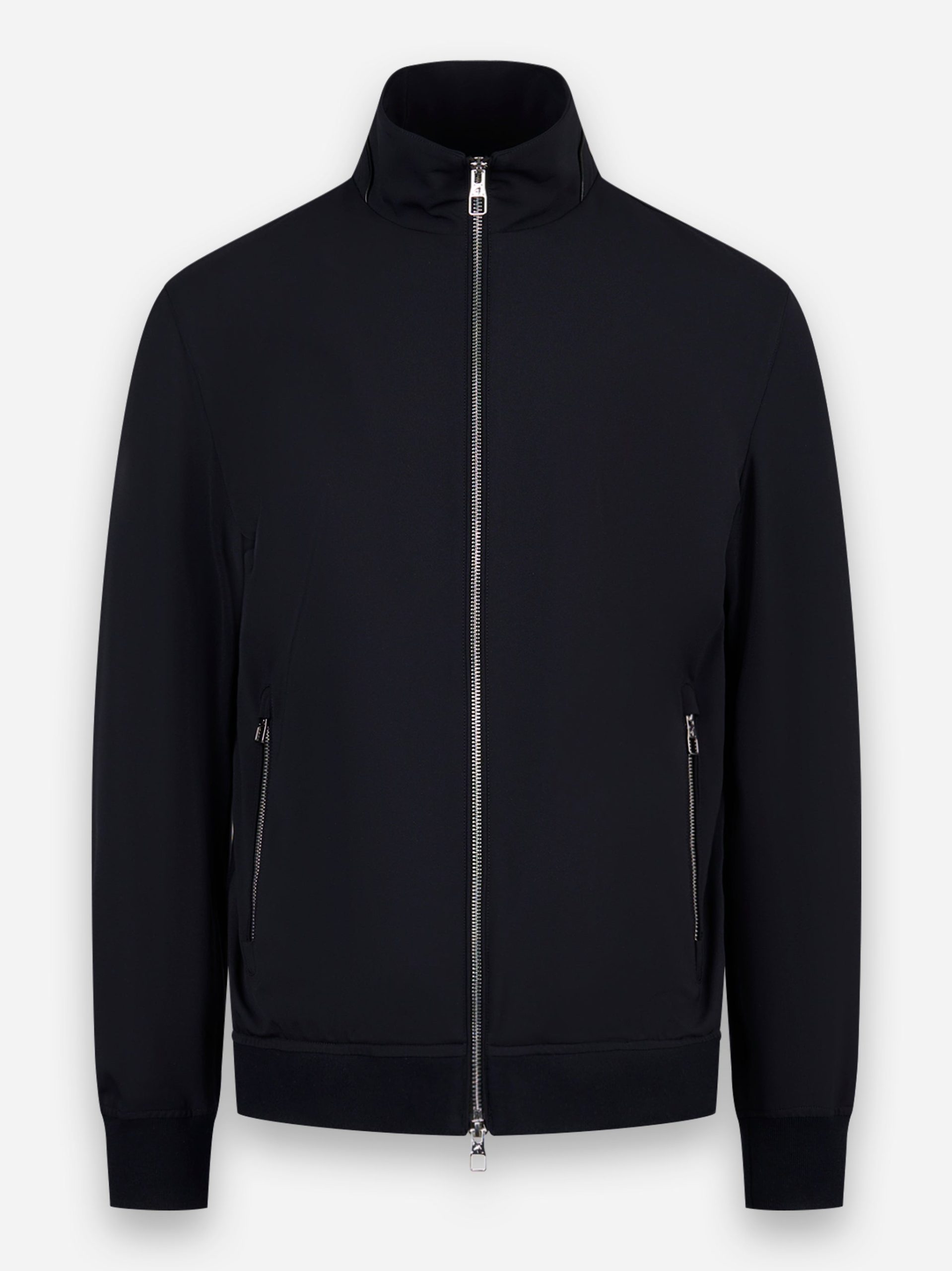 Bomber in nylon stretch Blu