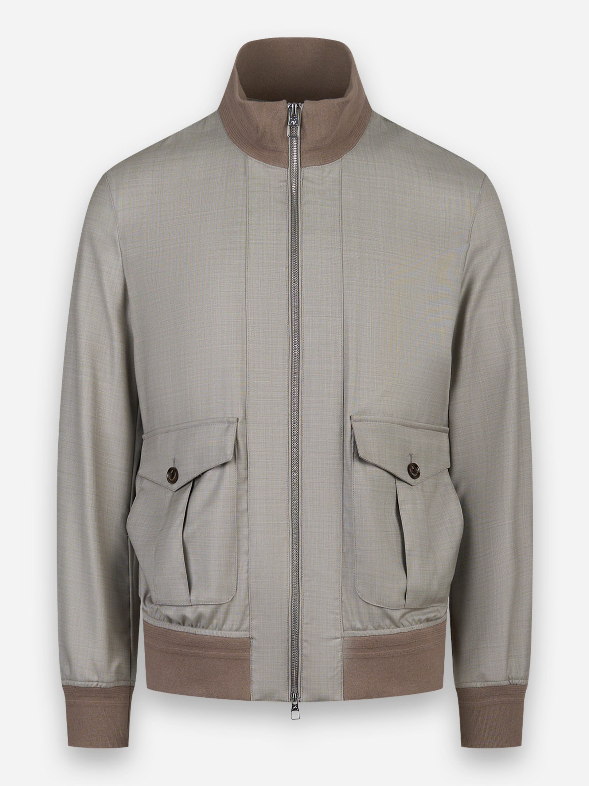 Bomber in tela di lana Beige