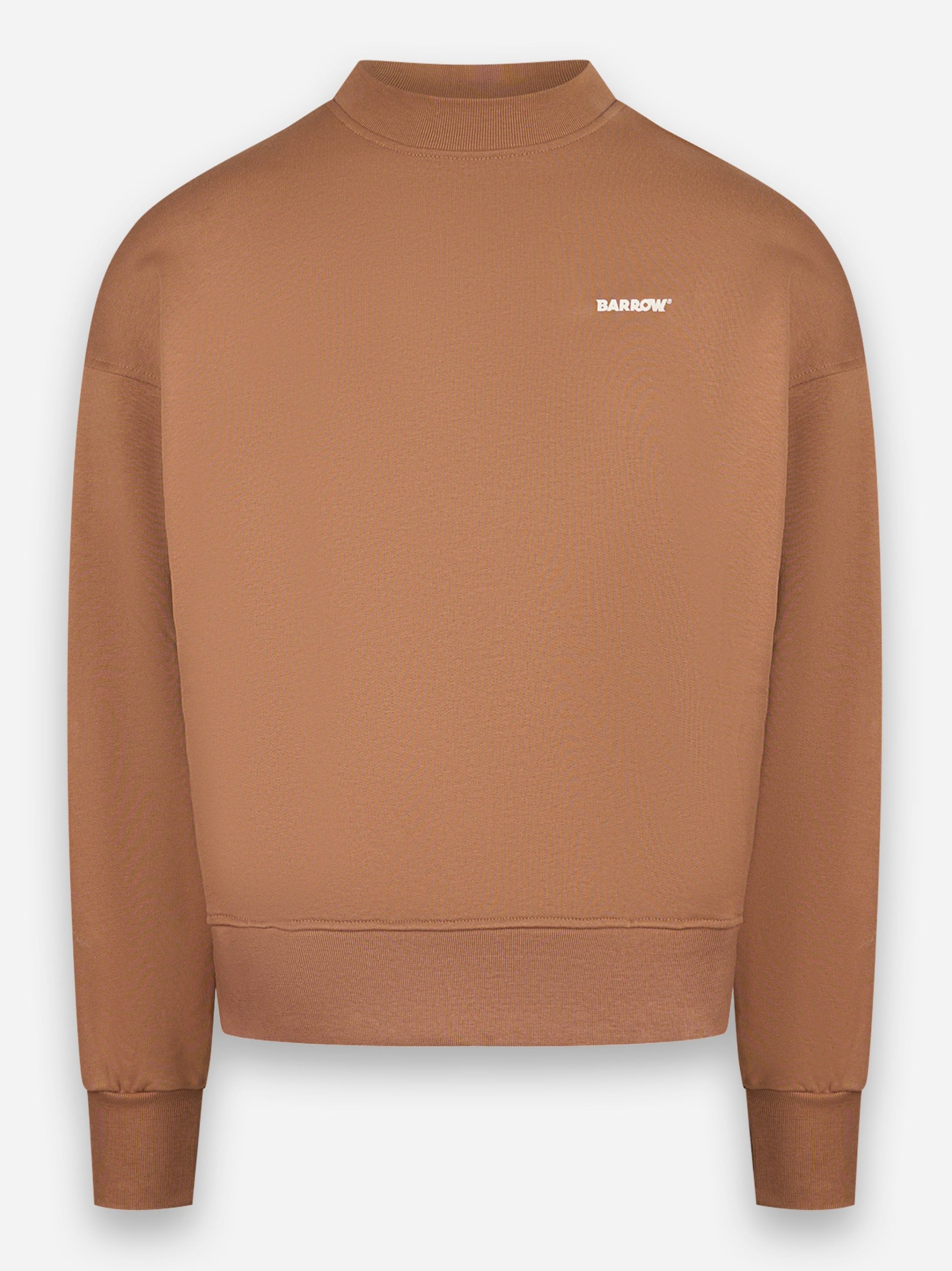 Felpa girocollo con stampa logo Marrone