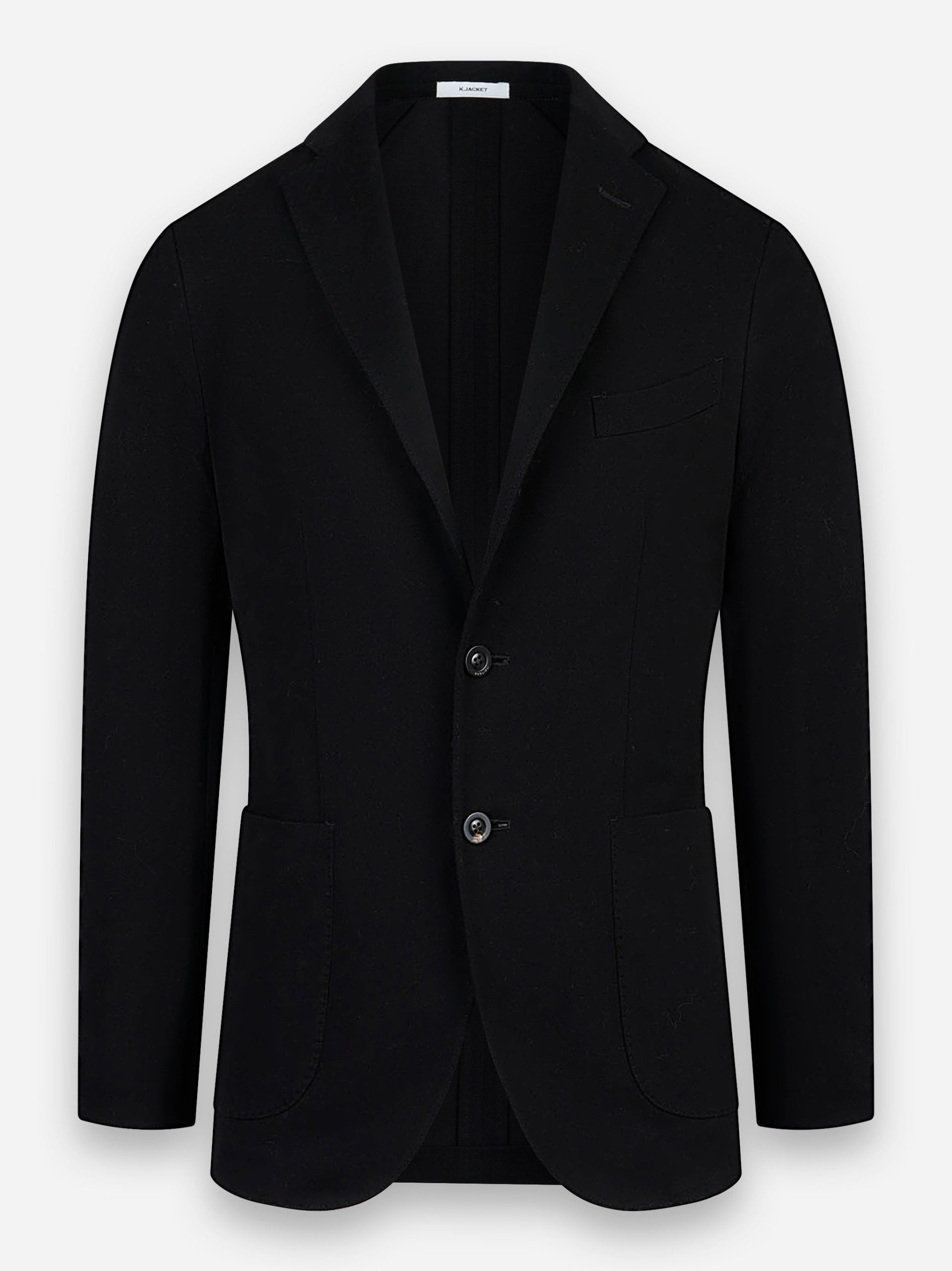 Blazer in jersey con rever a specchio e tasche a toppa Nero