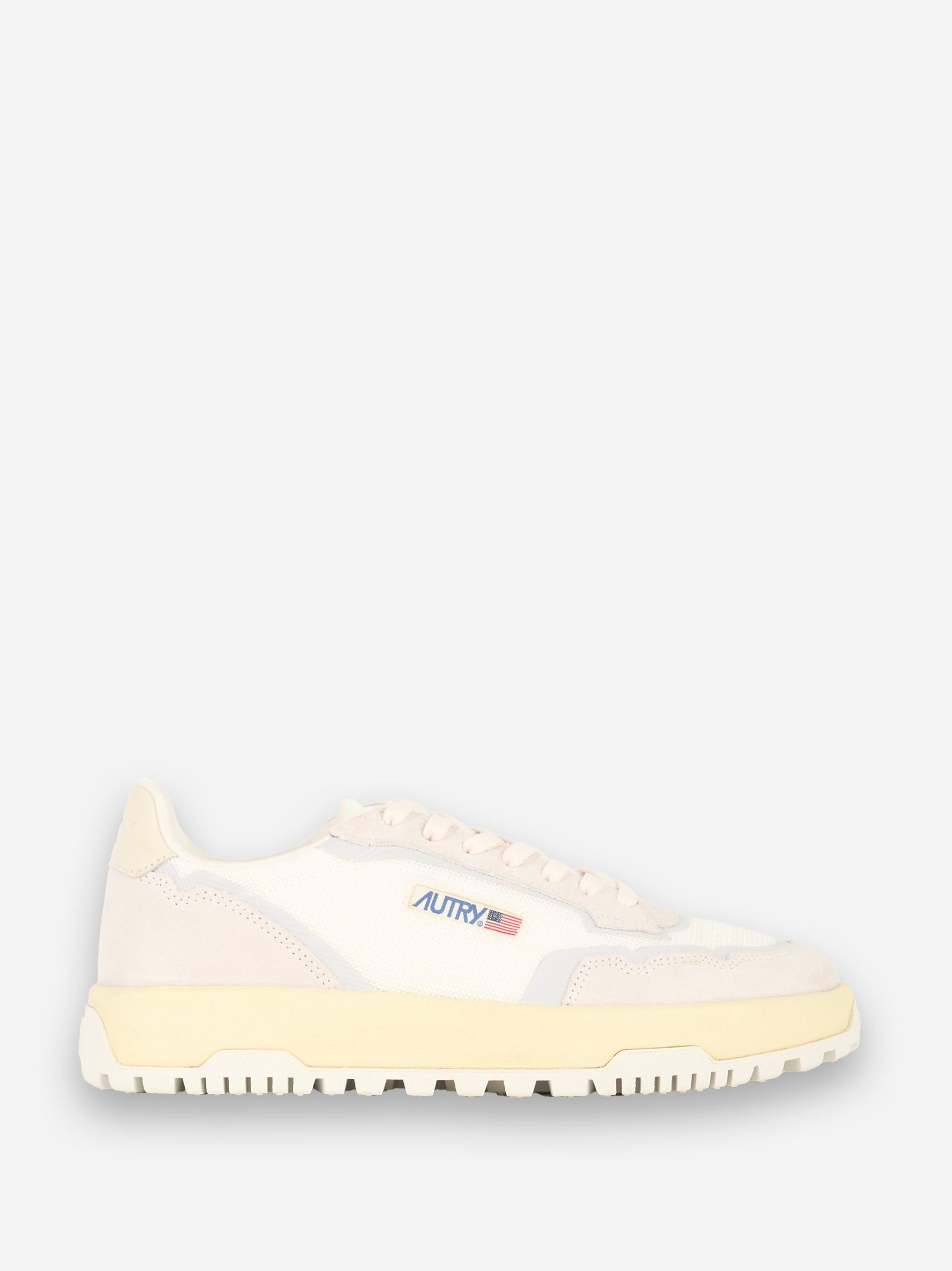 SNEAKERS WILDPACE LOW IN MESH E SUEDE COLORE Bianco