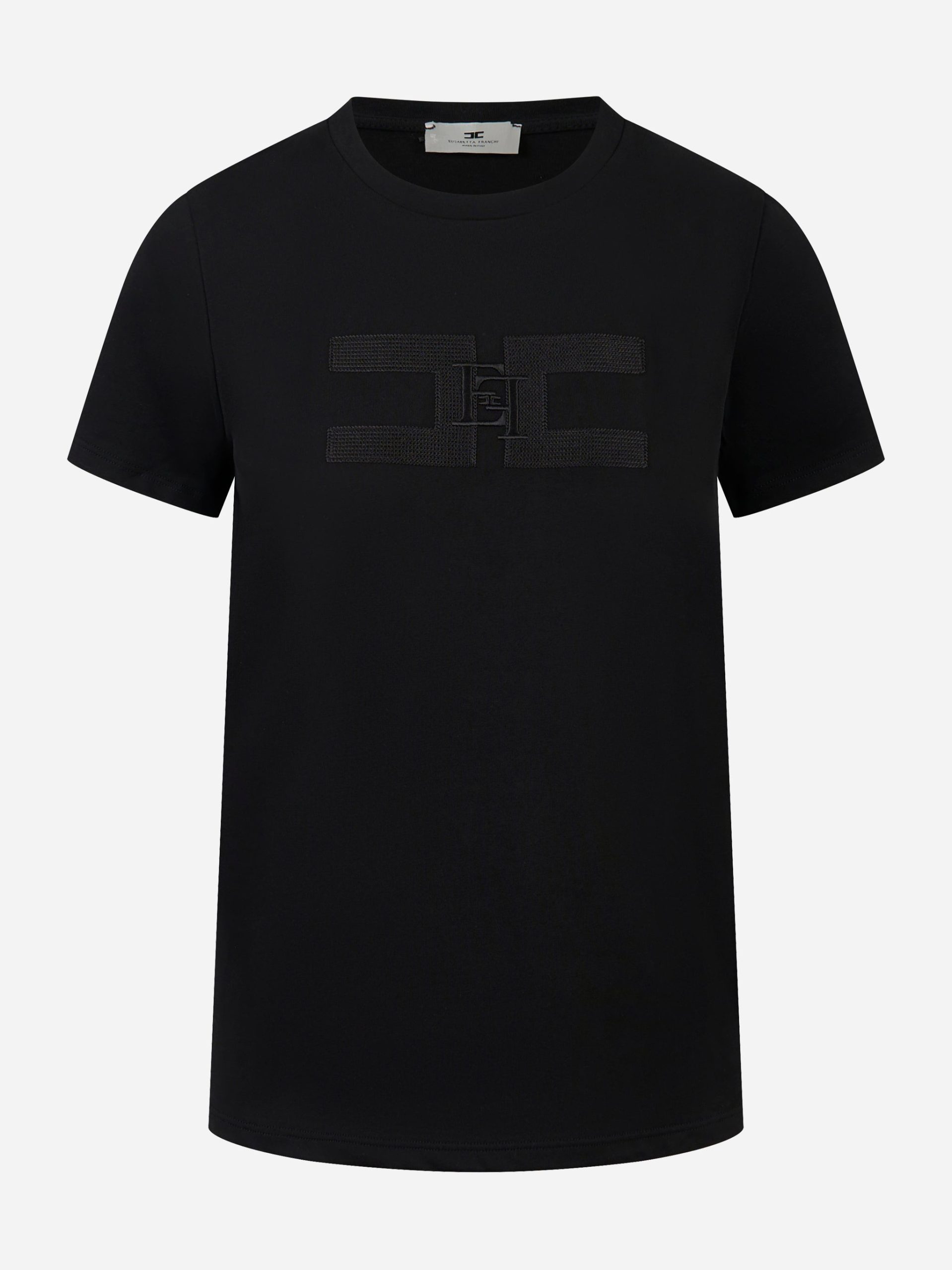 T-shirt in jersey di cotone Nero