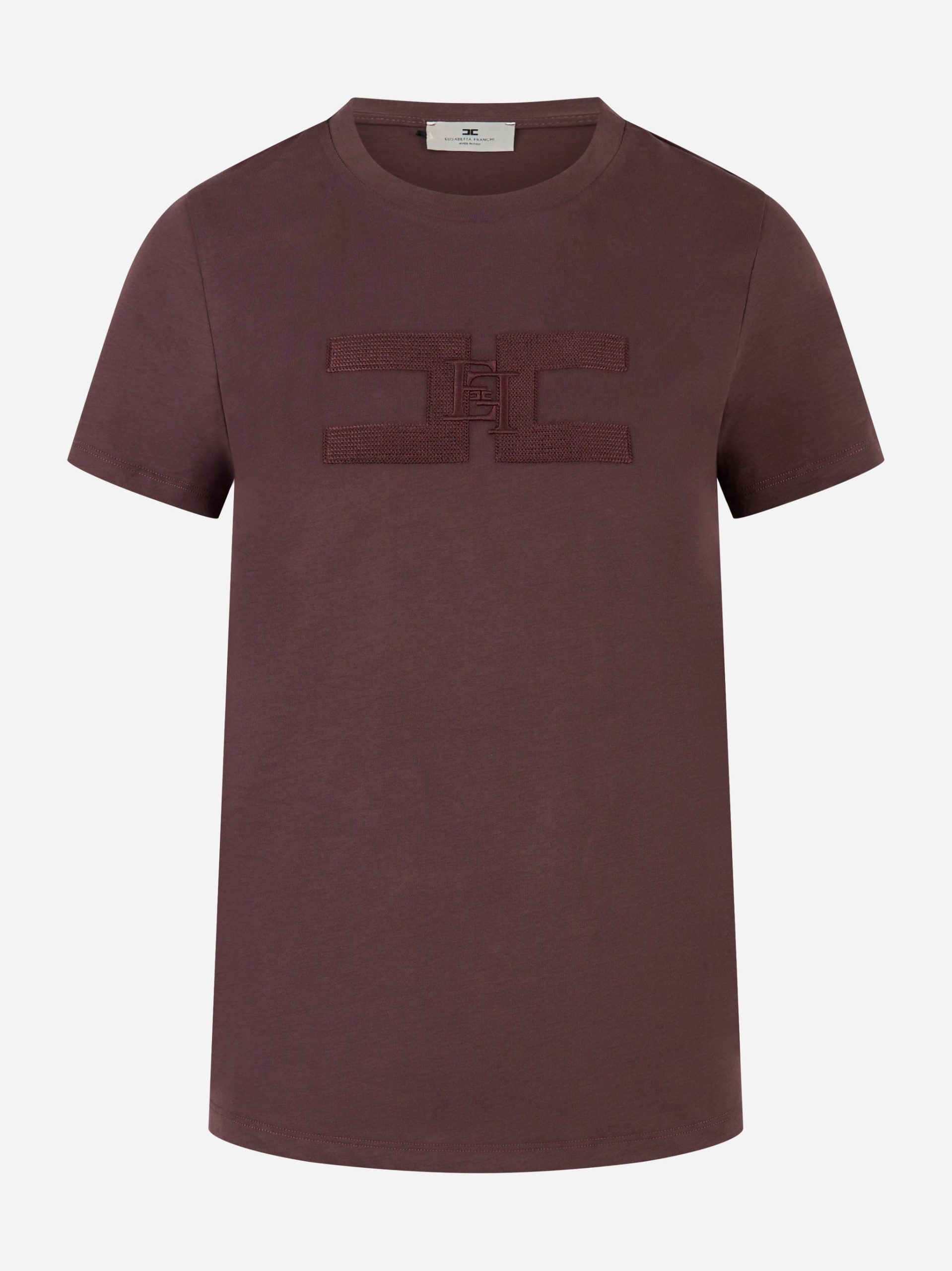 T-shirt in jersey di cotone Bordeaux