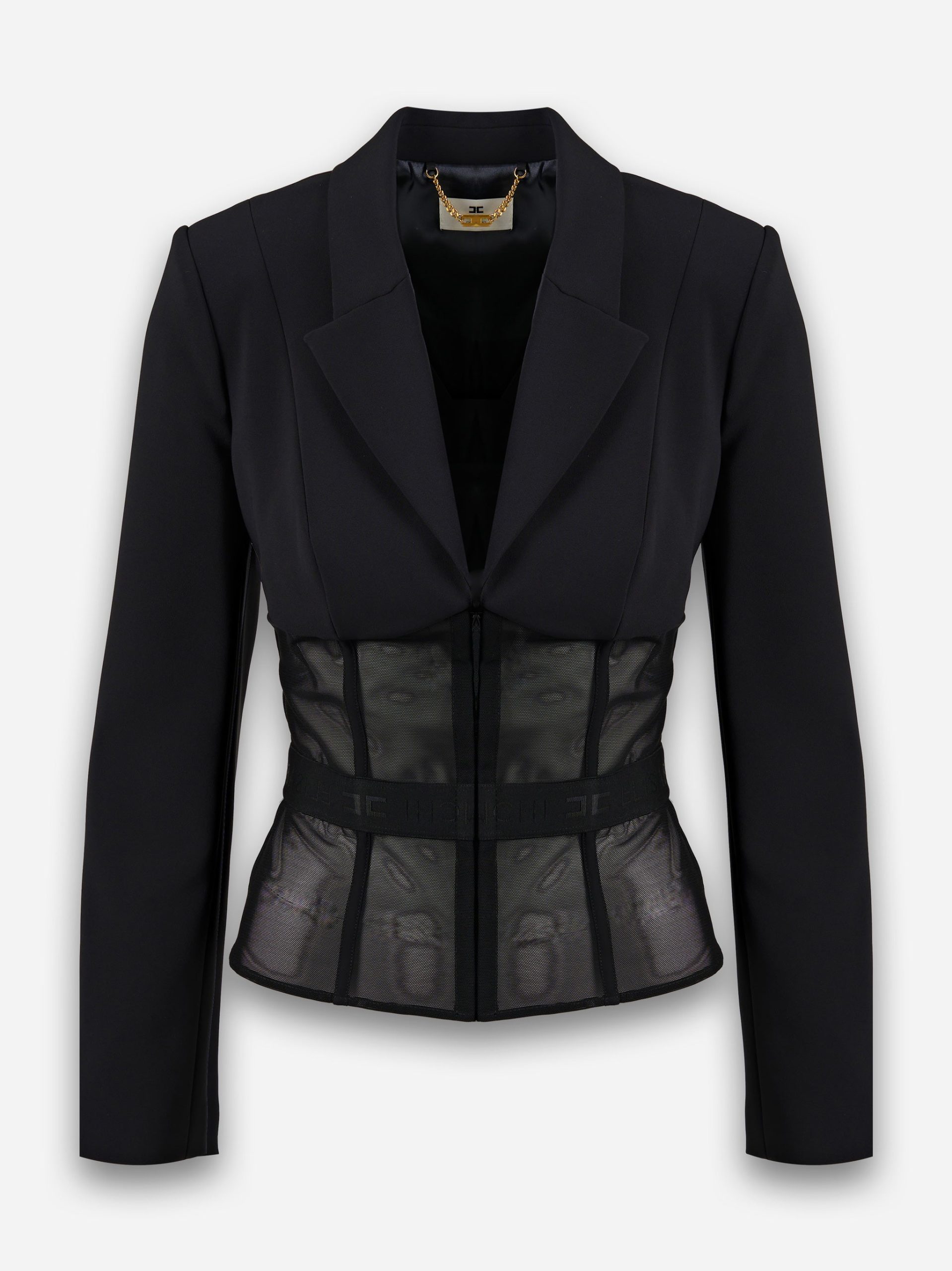 Giacca in crepe e tulle Nero