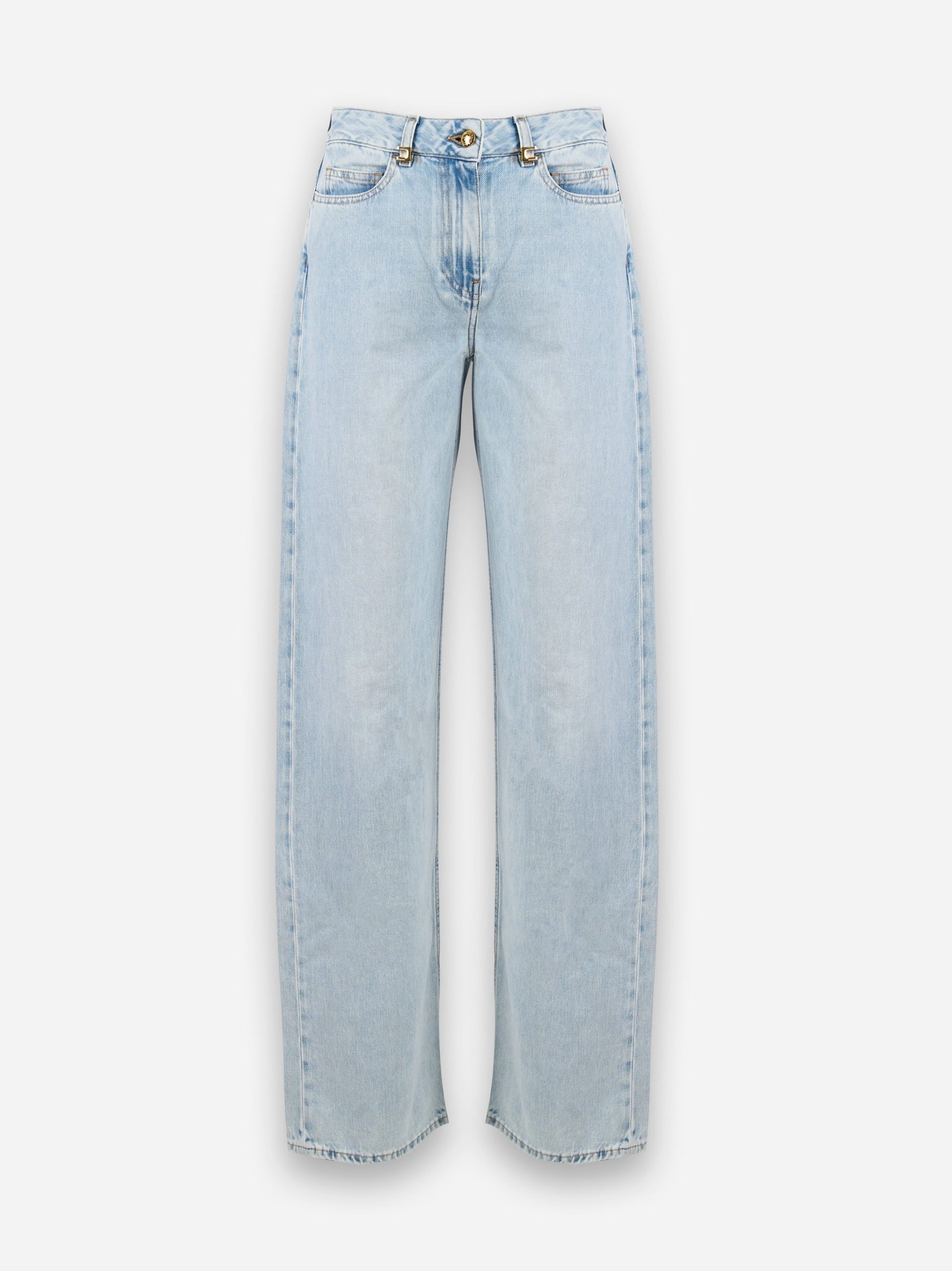 Jeans a palazzo con dettagli logo Blu