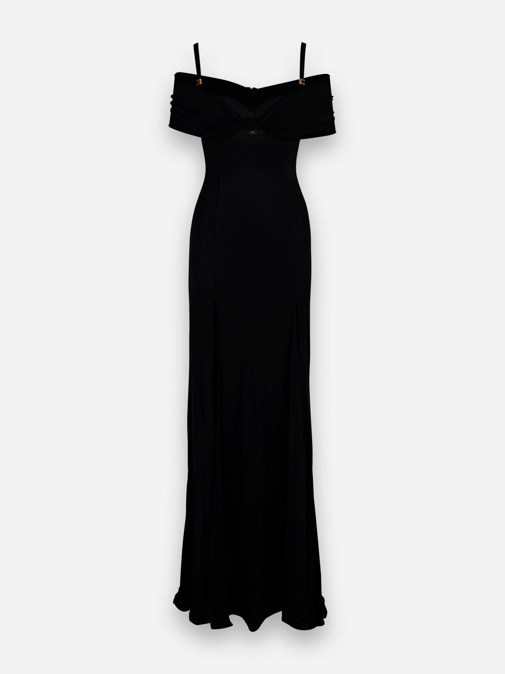 Abito Red Carpet in jersey crepe con corsetto Nero