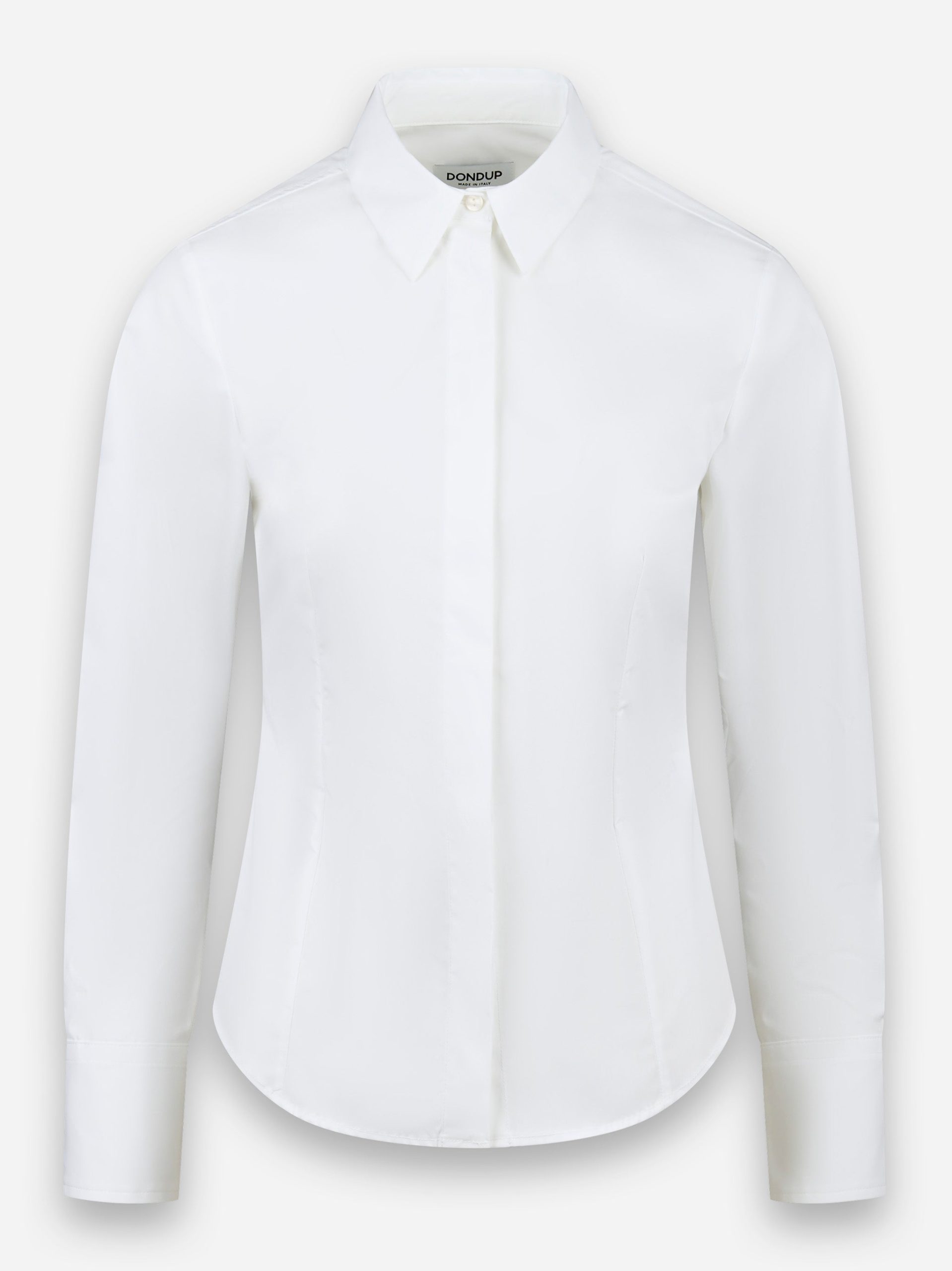 Camicia con abbottonatura frontale nascosta Bianco