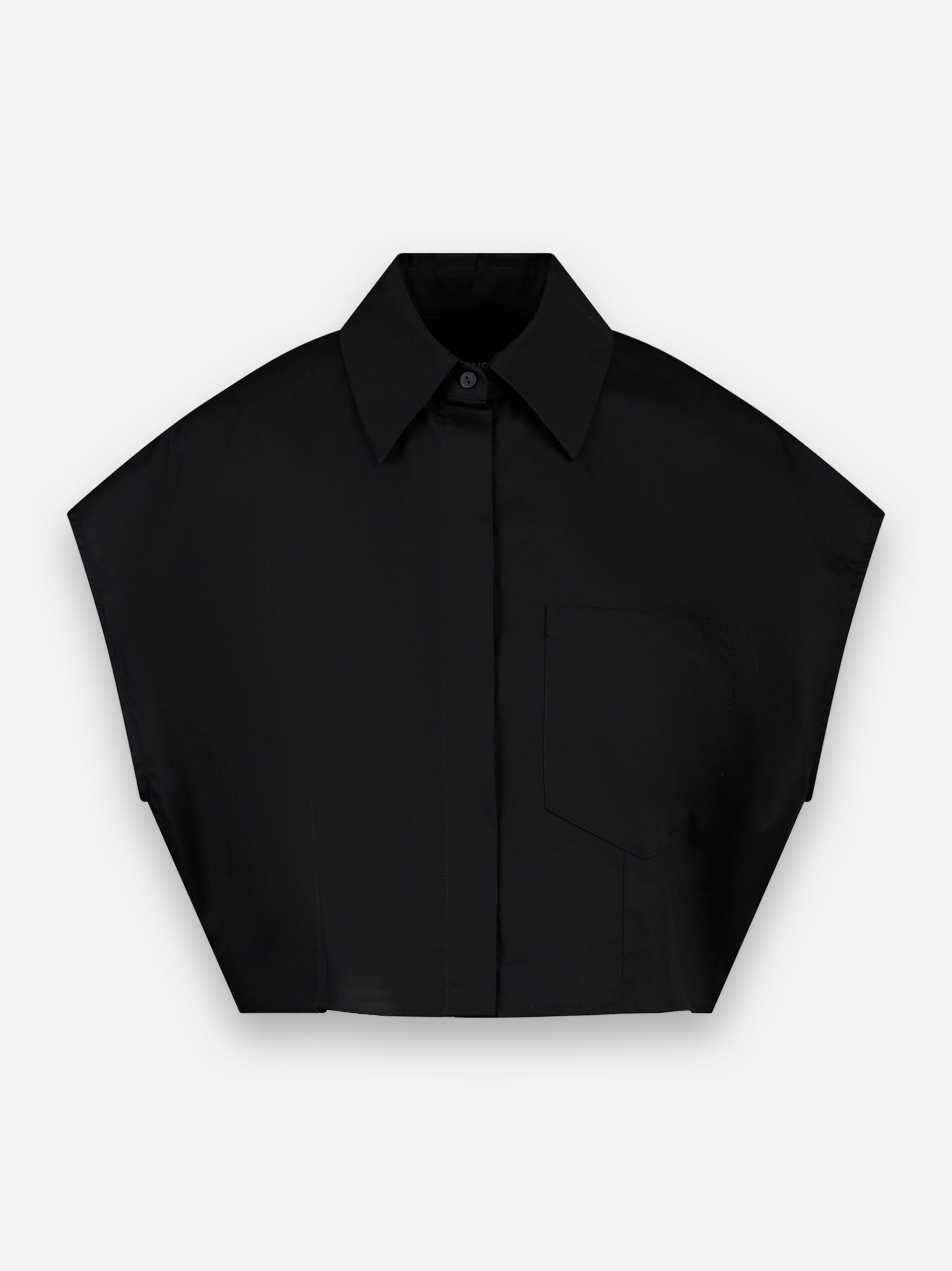 Camicia cropped con abbottonatura frontale nascosta Nero