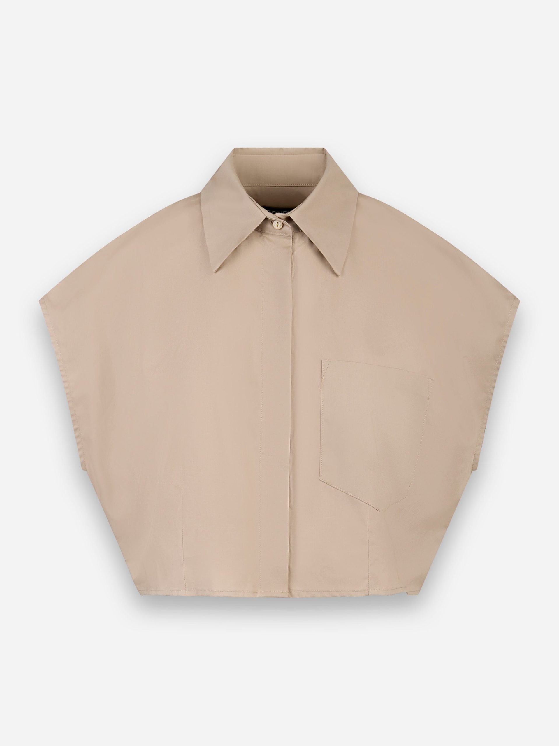 Camicia cropped con abbottonatura frontale nascosta Beige