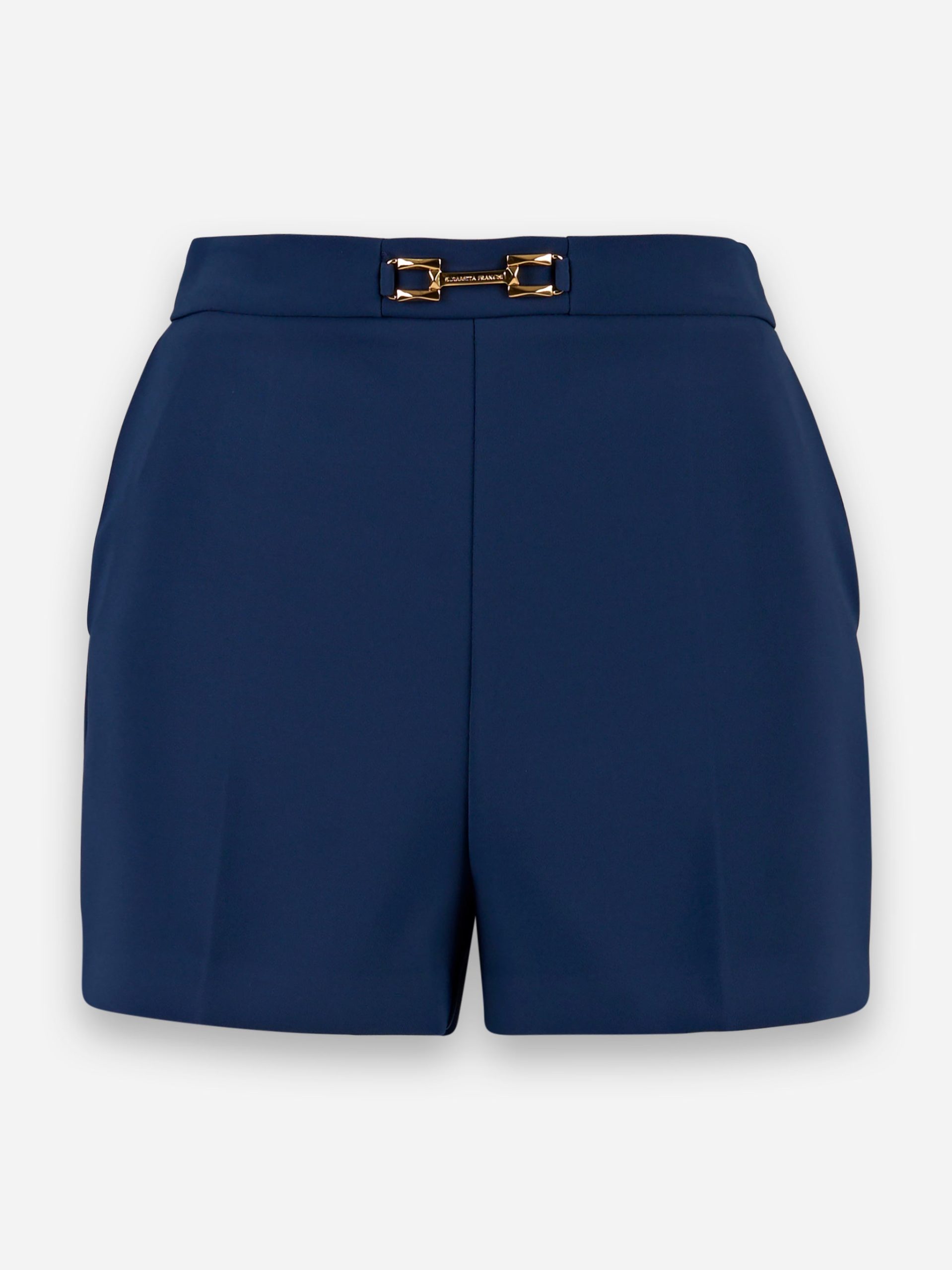 Shorts in crepe con morsetto e patte Blu