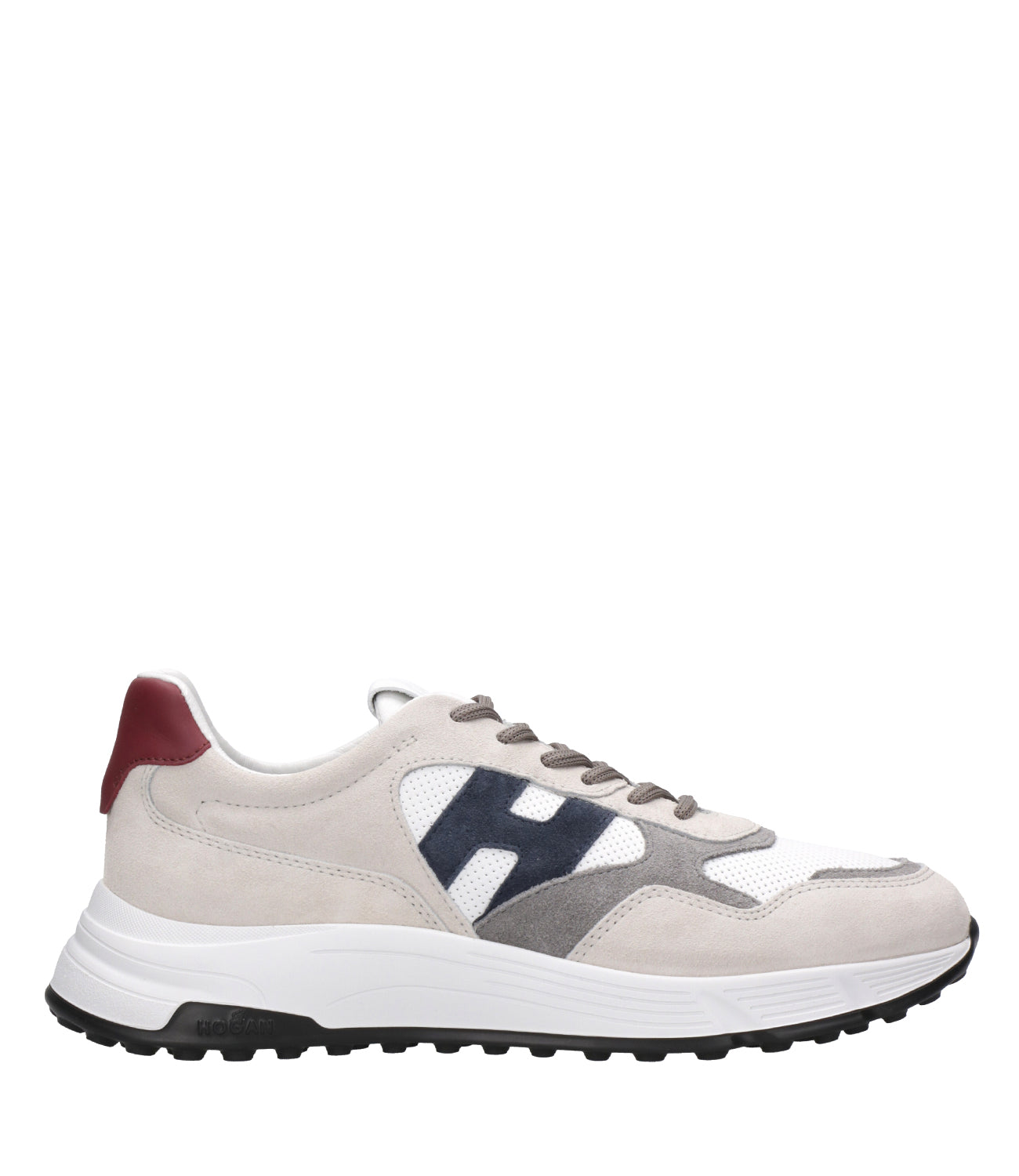 Hogan | Sneakers Hyperlight H Punzonato Bianco, Grigio e Bordeaux