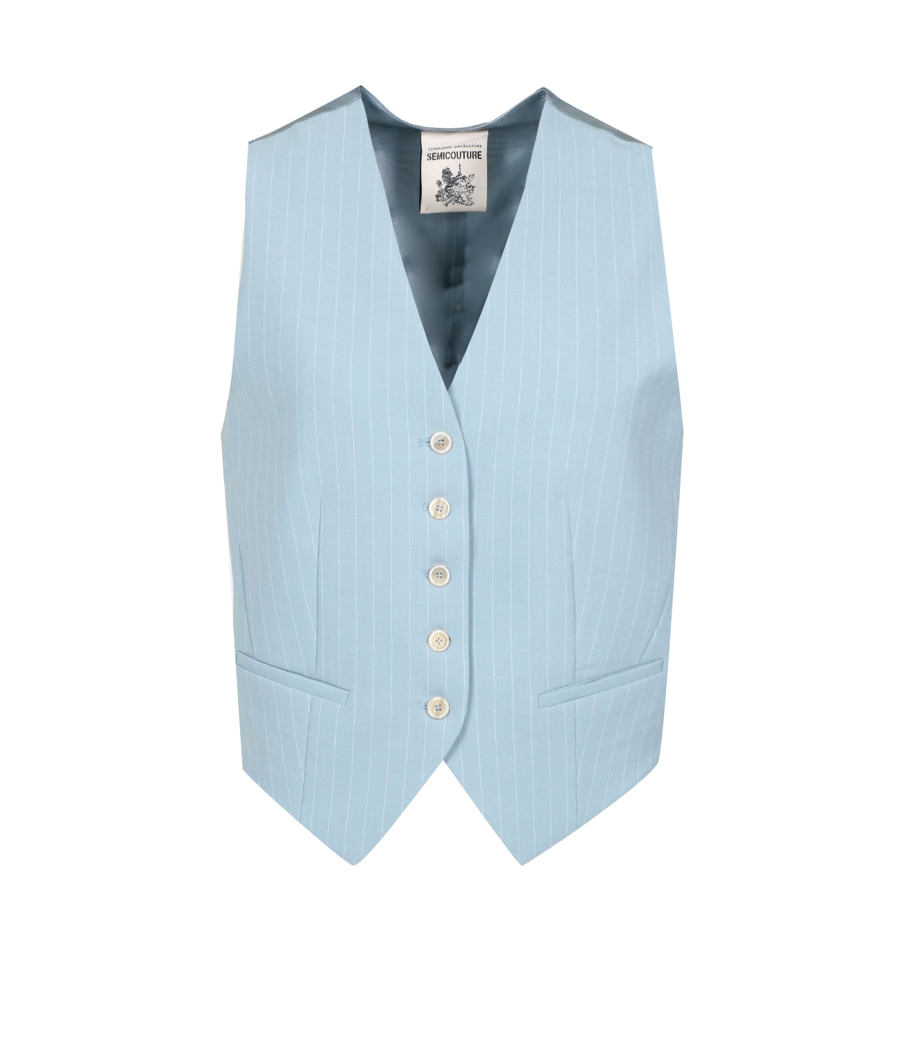 Semicouture | Gilet Philomena Blu Oceano