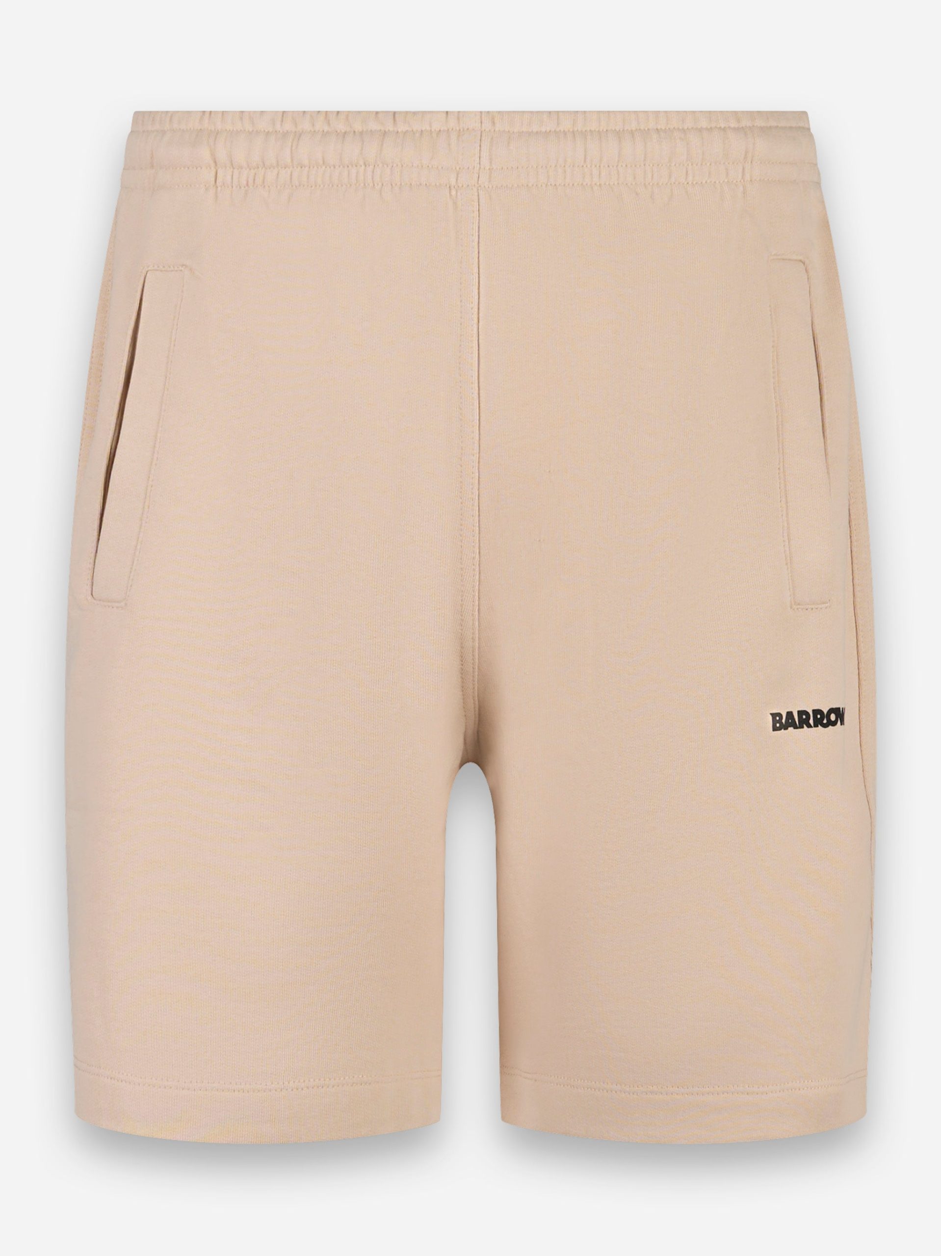 Shorts in jersey con logo Beige