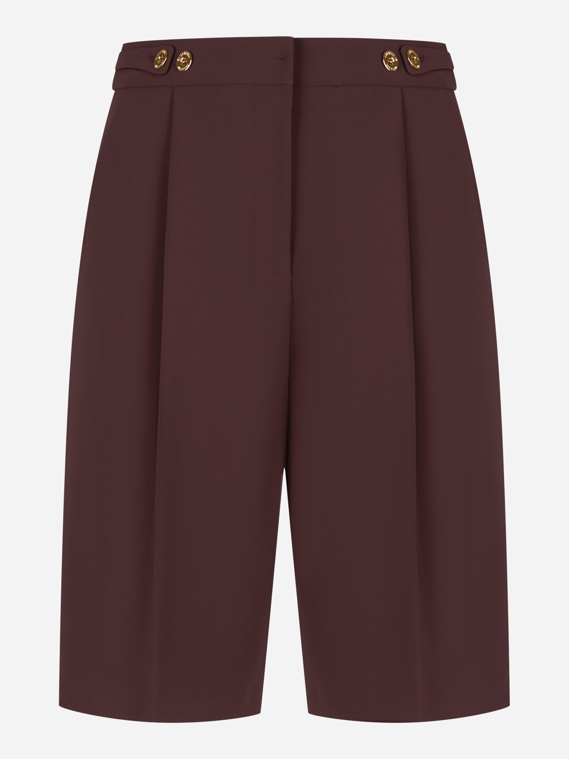 Bermuda in crepe con accessorio gioiello Bordeaux