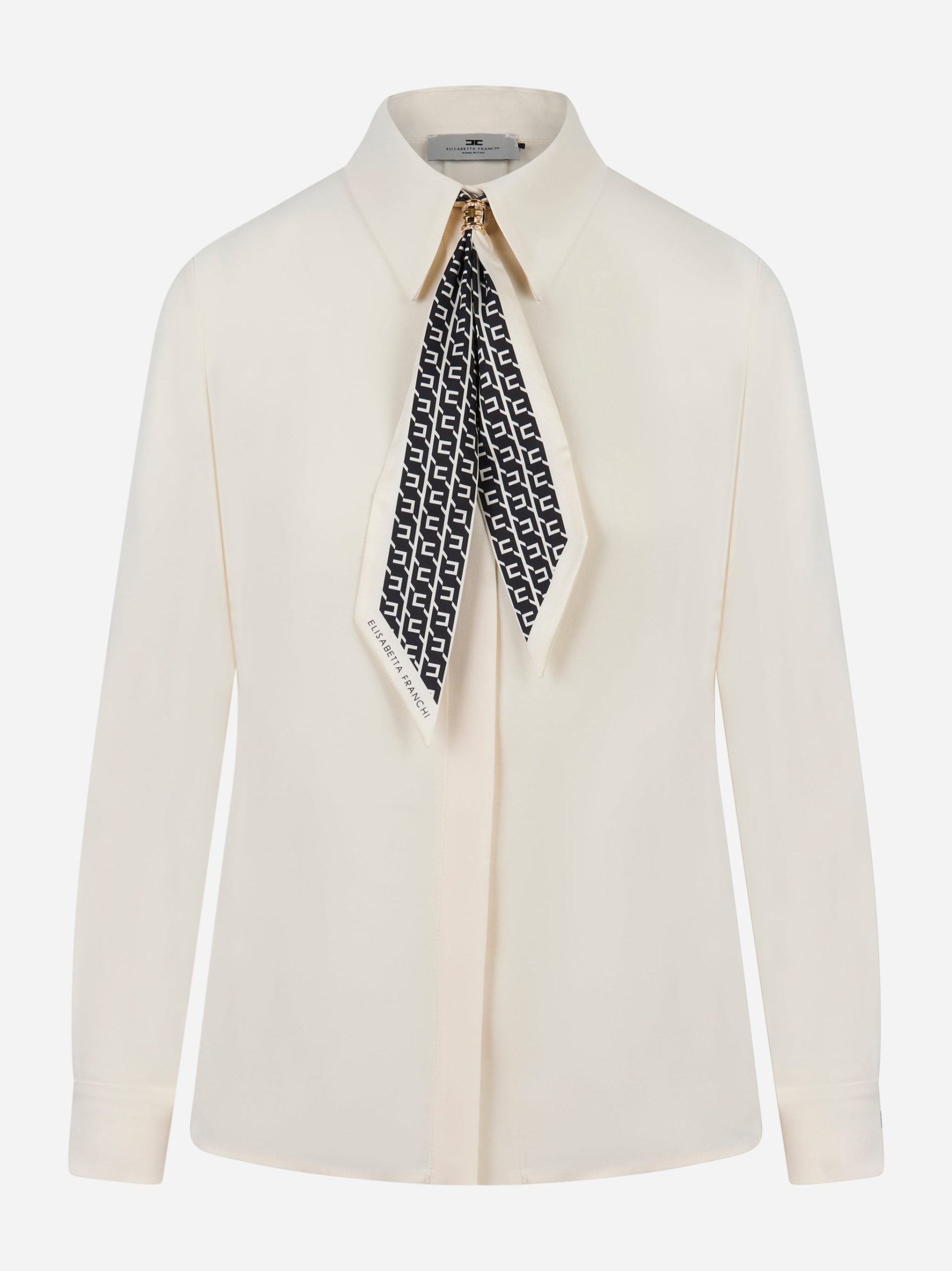 Camicia in georgette con foulard Bianco