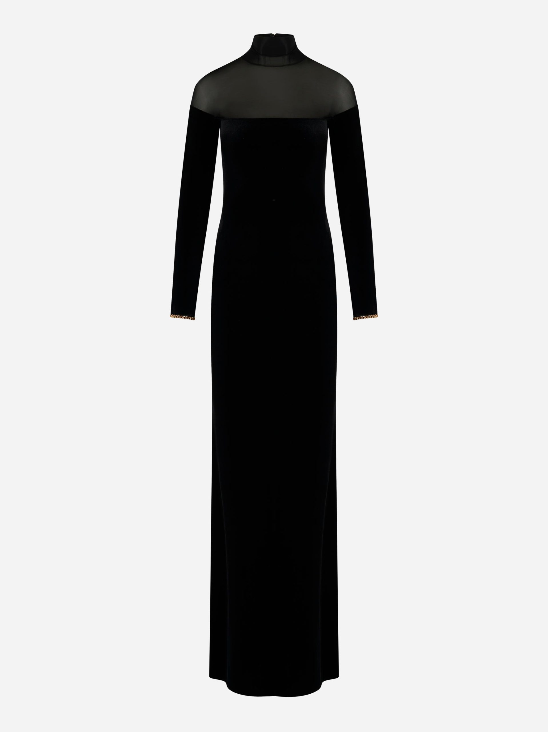 Abito Red Carpet in velluto e jersey Nero