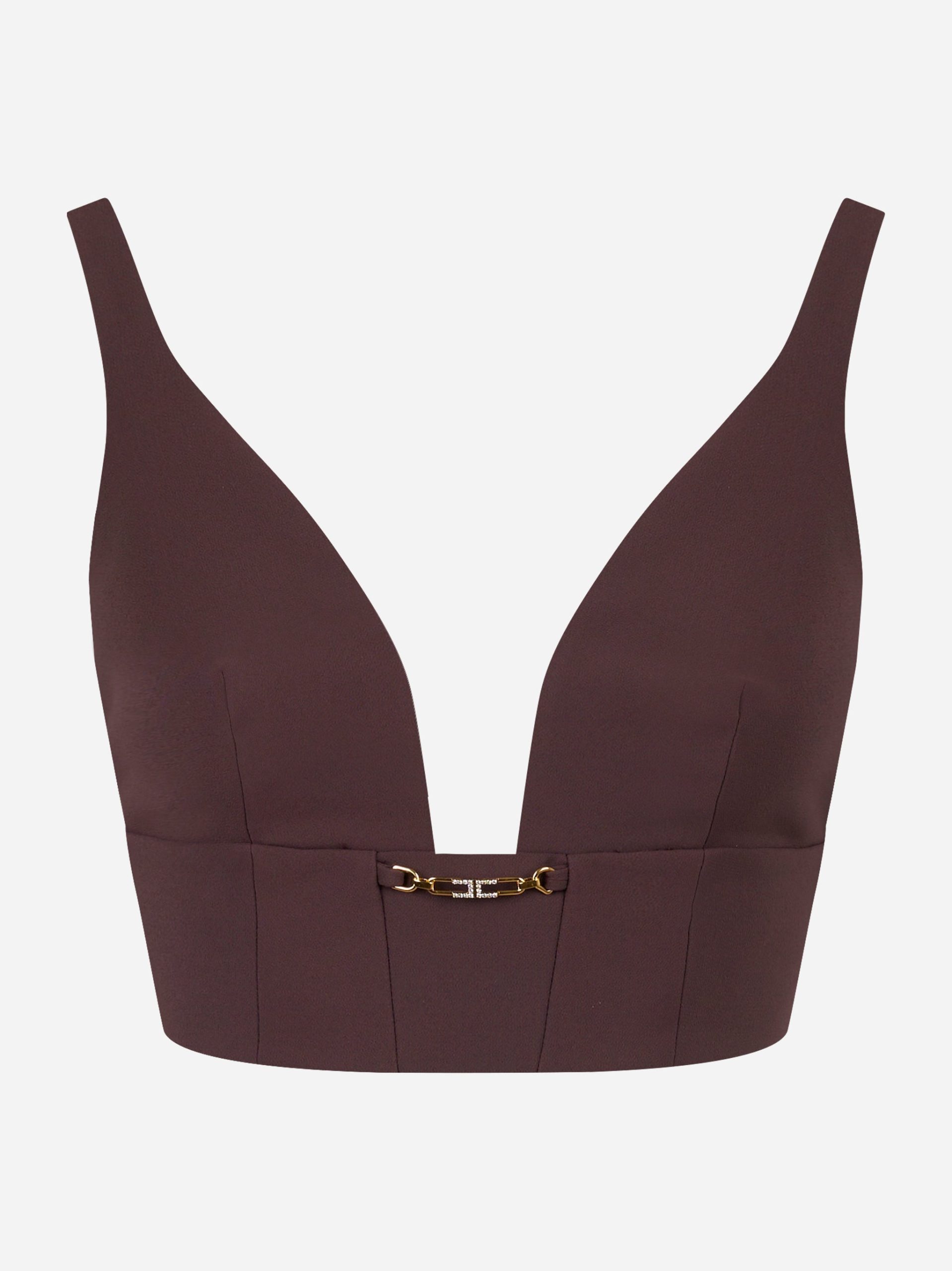Top in crepe con dettaglio gioiello Bordeaux