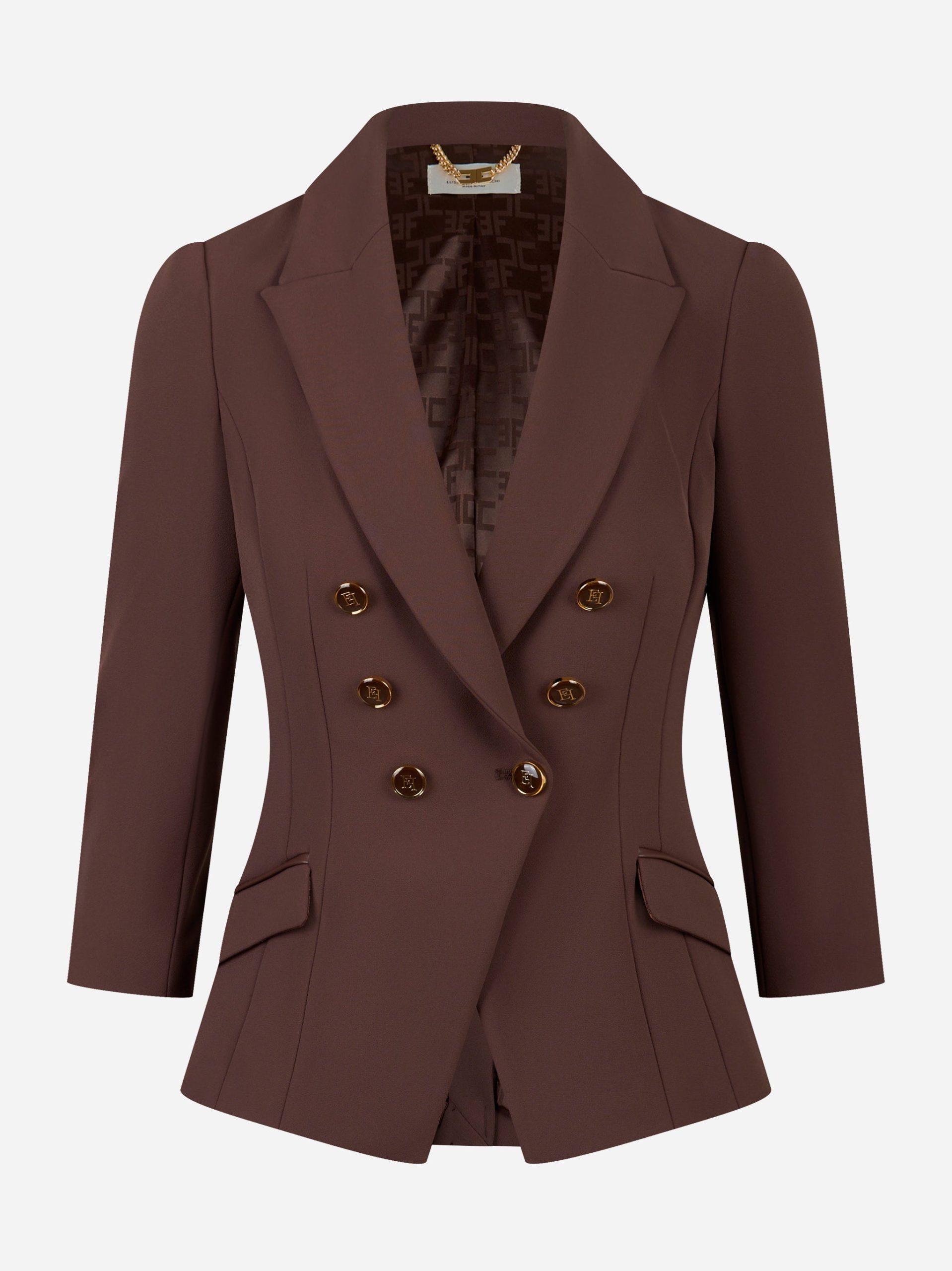 Giacca in doppio crepe Marrone