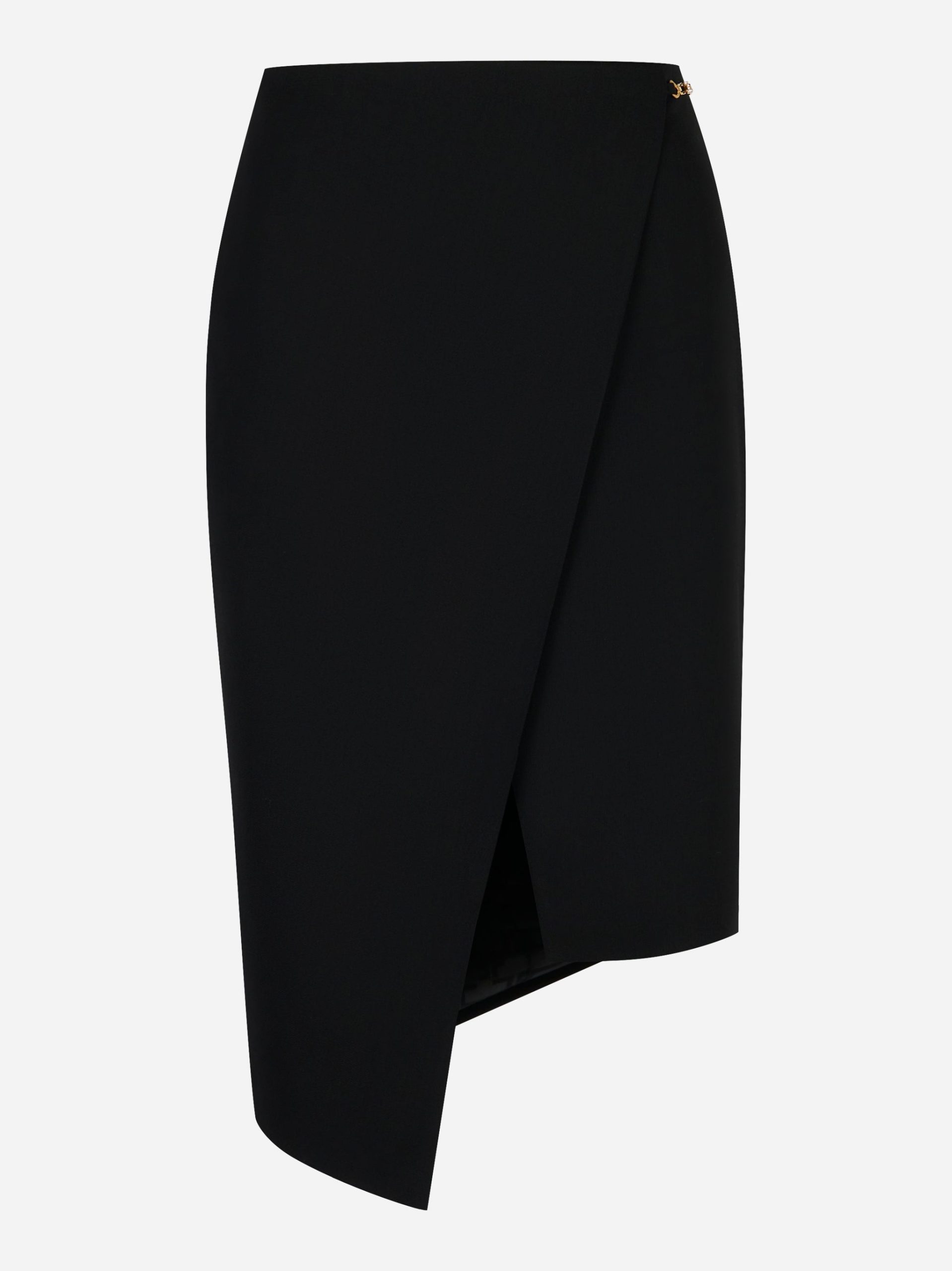 Gonna in crepe con dettaglio gioiello Nero