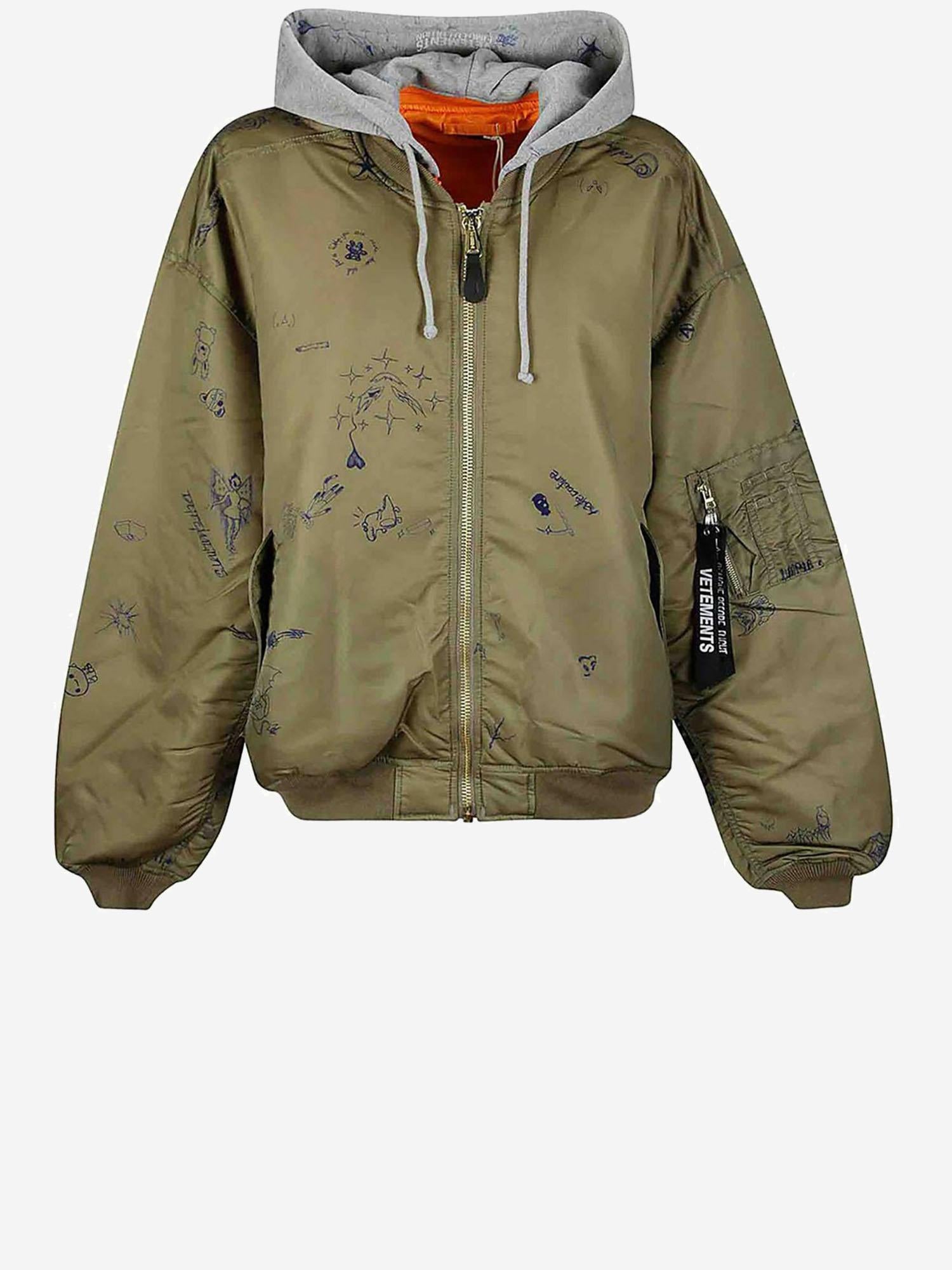 GIACCA BOMBER CON STAMPE GRAFICHE