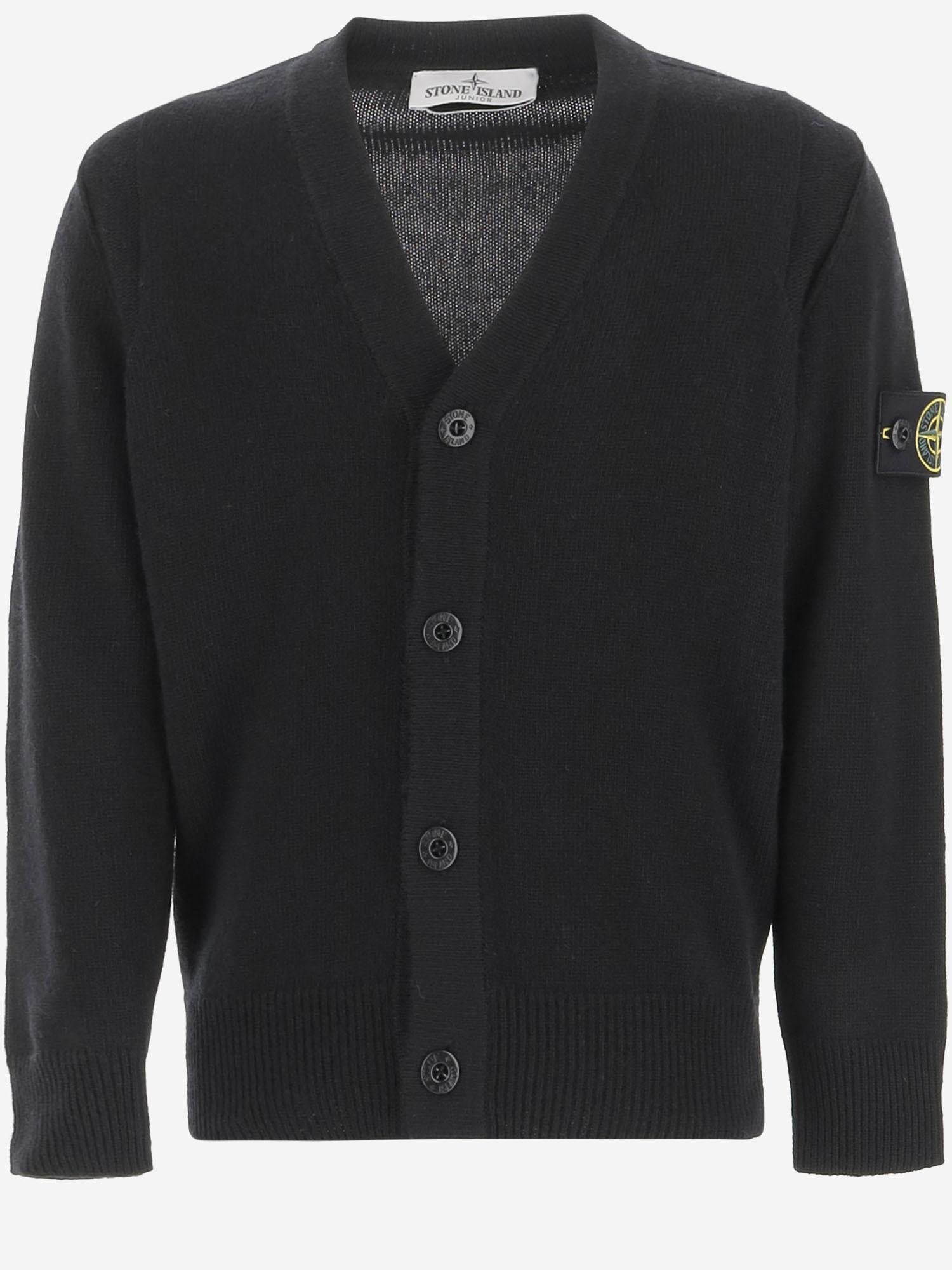 CARDIGAN IN MISTO LANA CON LOGO