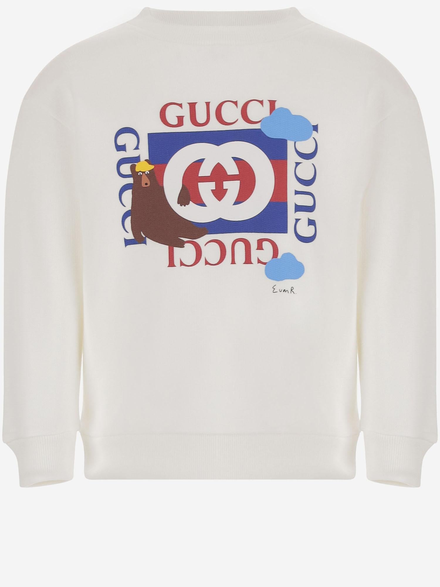 Felpa in cotone con stampa