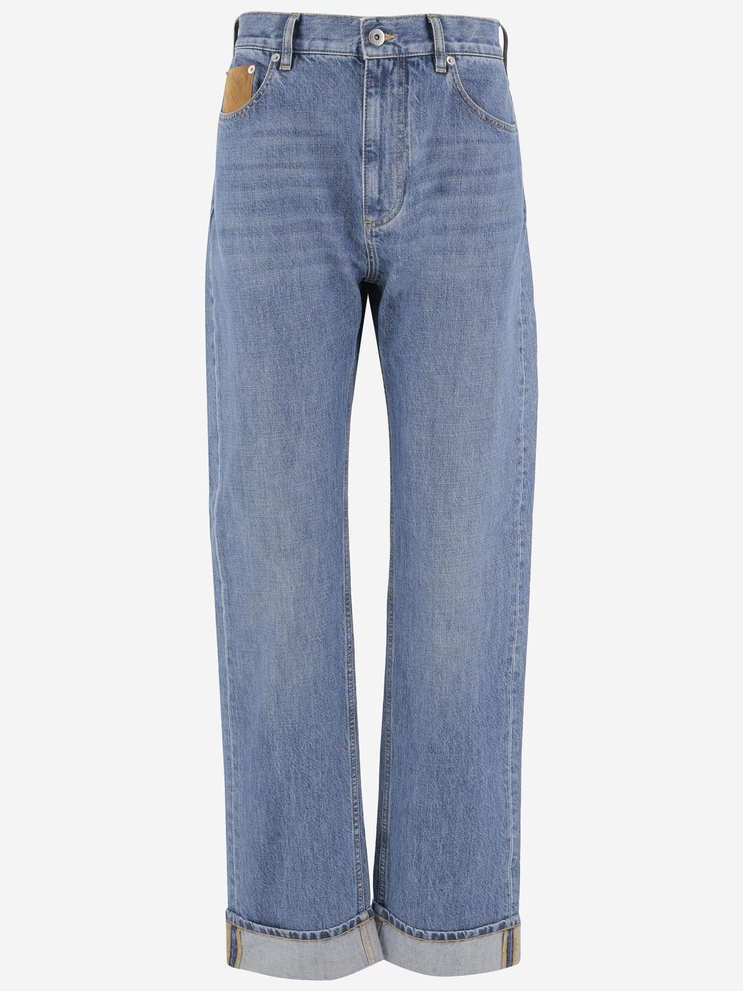 JEANS IN COTONE CON DETTAGLIO INTRECCIATO