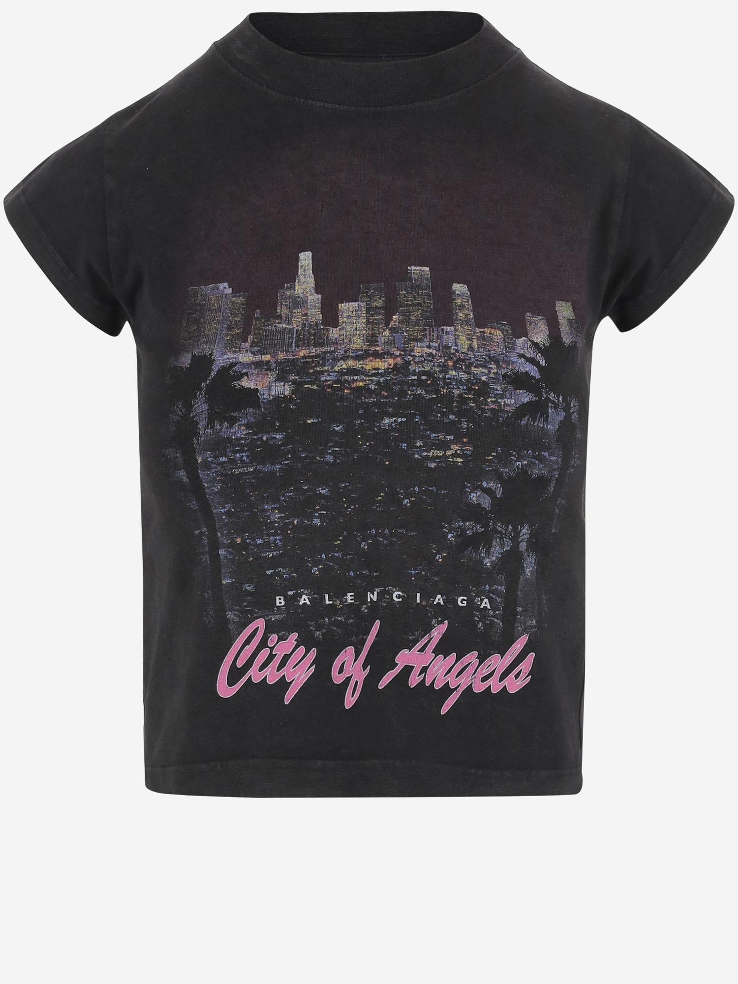 T-shirt Shrunk City Of Angels in cotone stretch