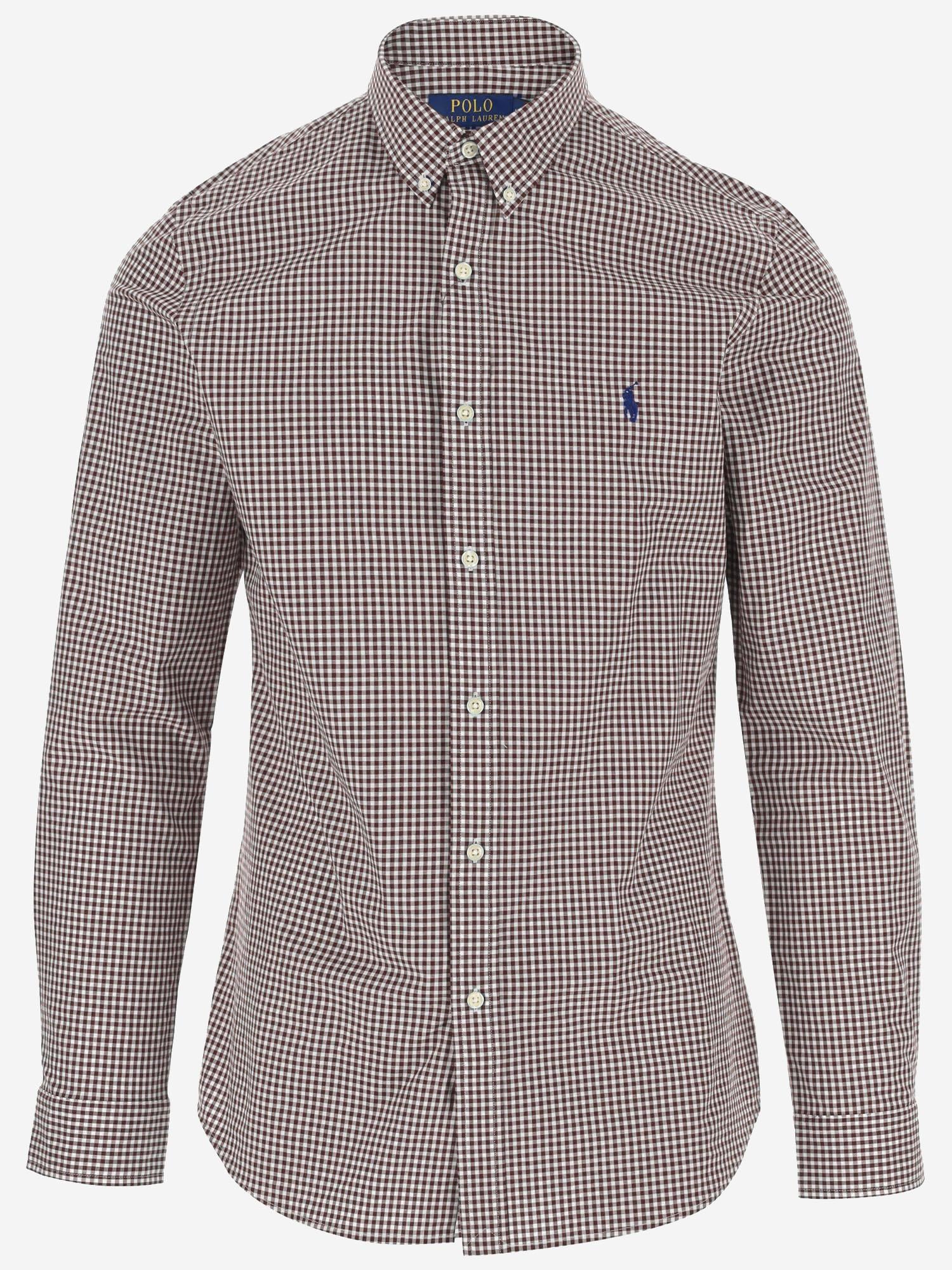 CAMICIA IN COTONE STRETCH CON MOTIVO A QUADRI