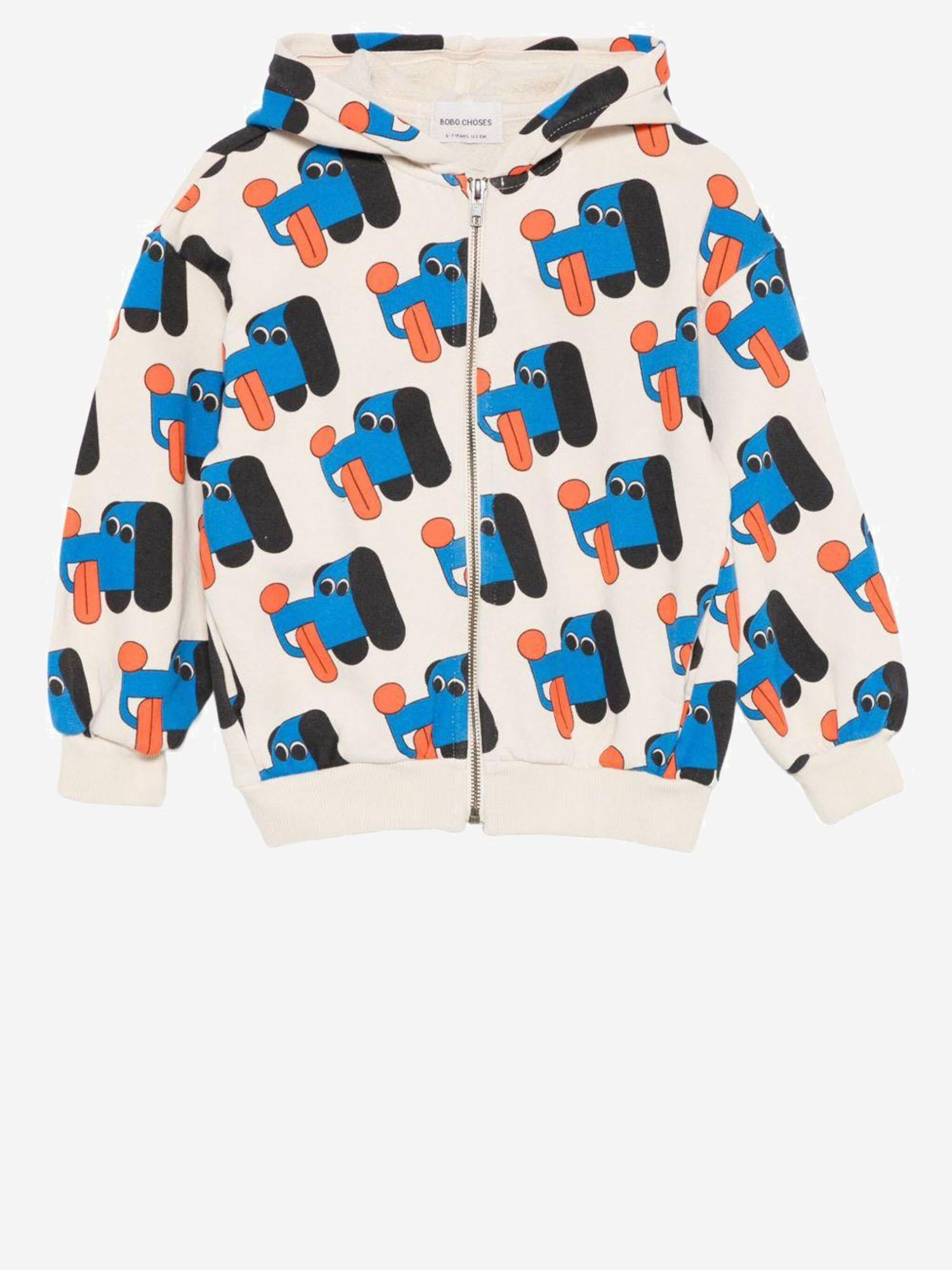 FELPA CON CAPPUCCIO IN COTONE CON STAMPA