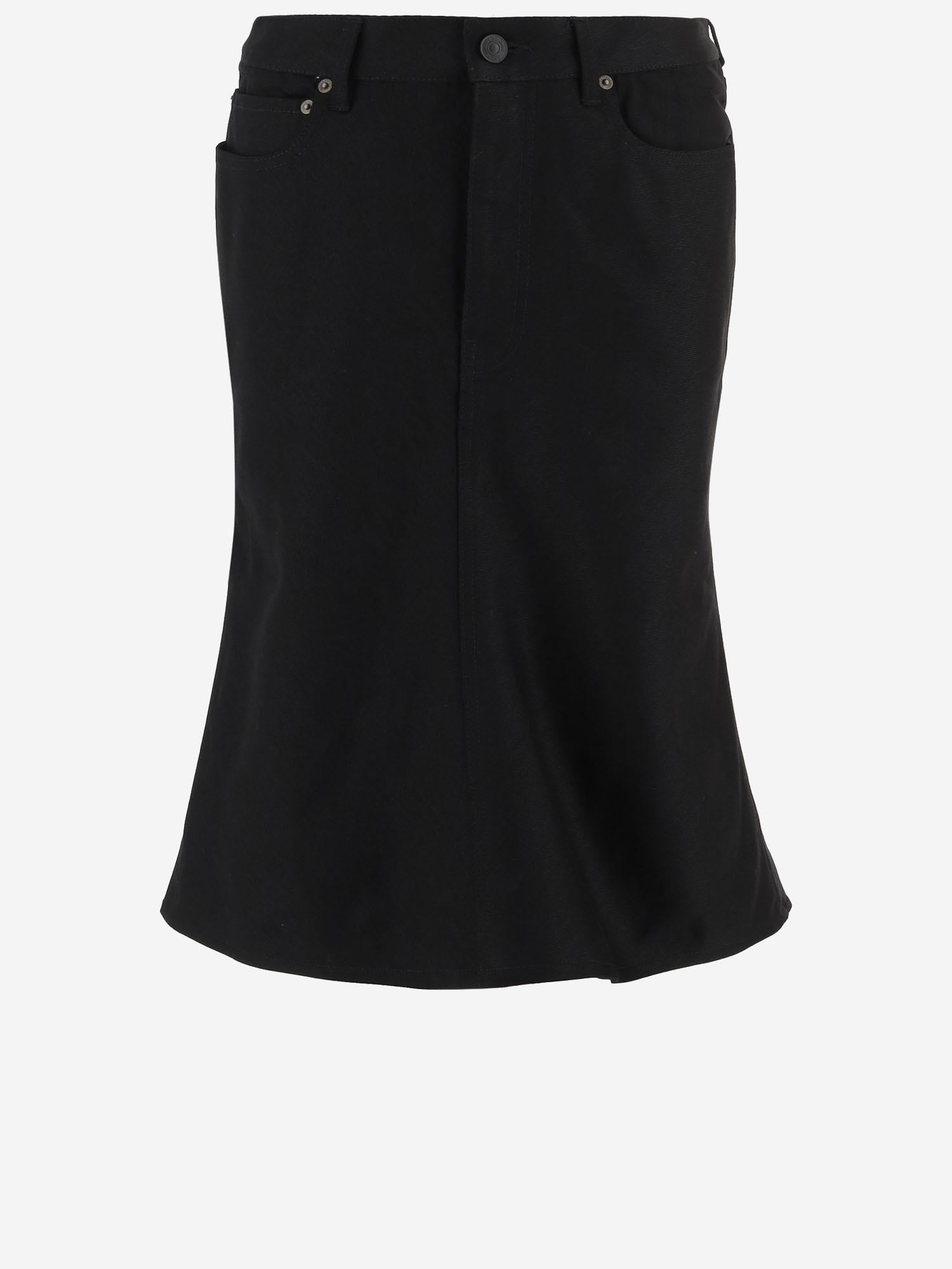 GONNA MIDI GODET IN COTONE